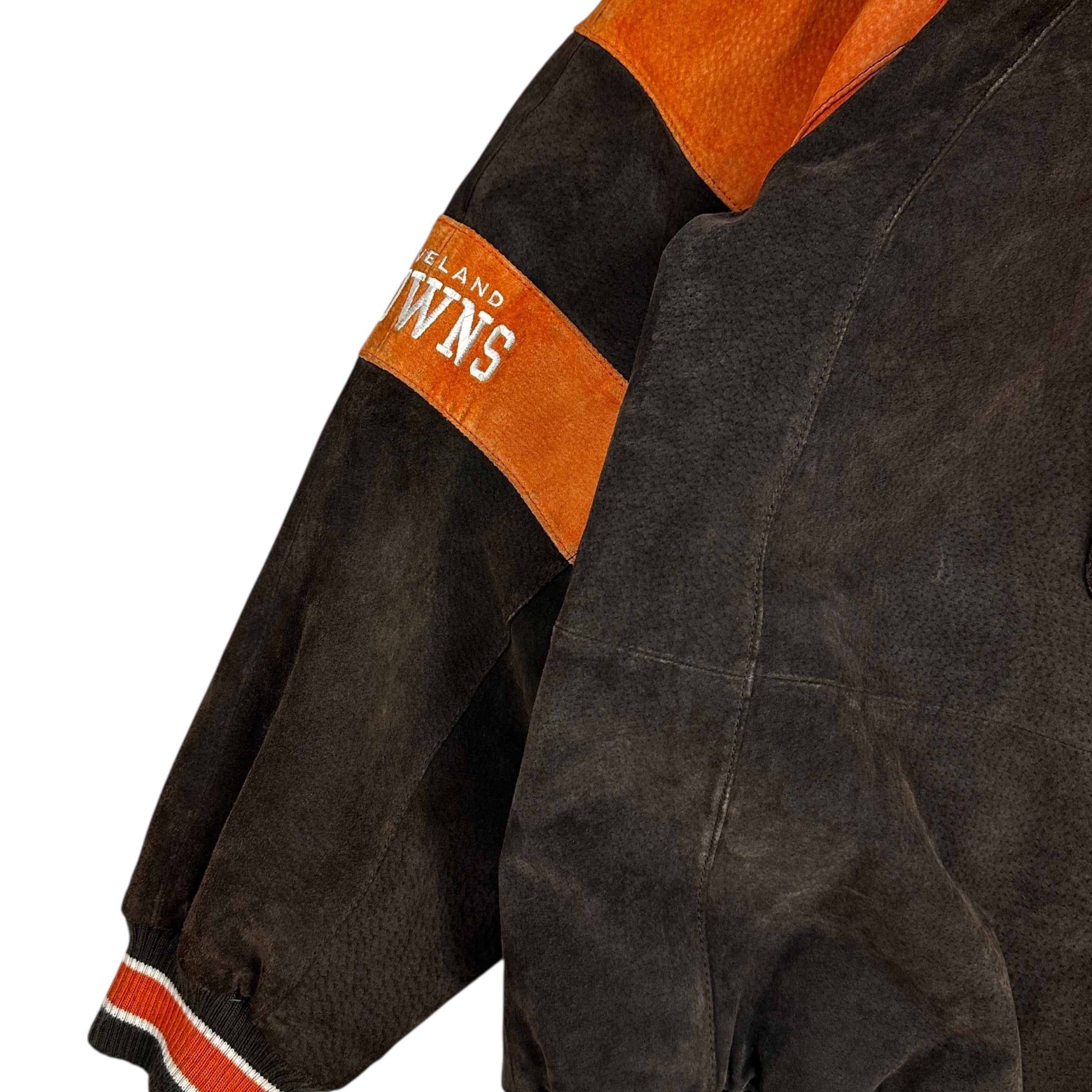 Vintage Cleveland Browns Suede Varsity Brown/Orange