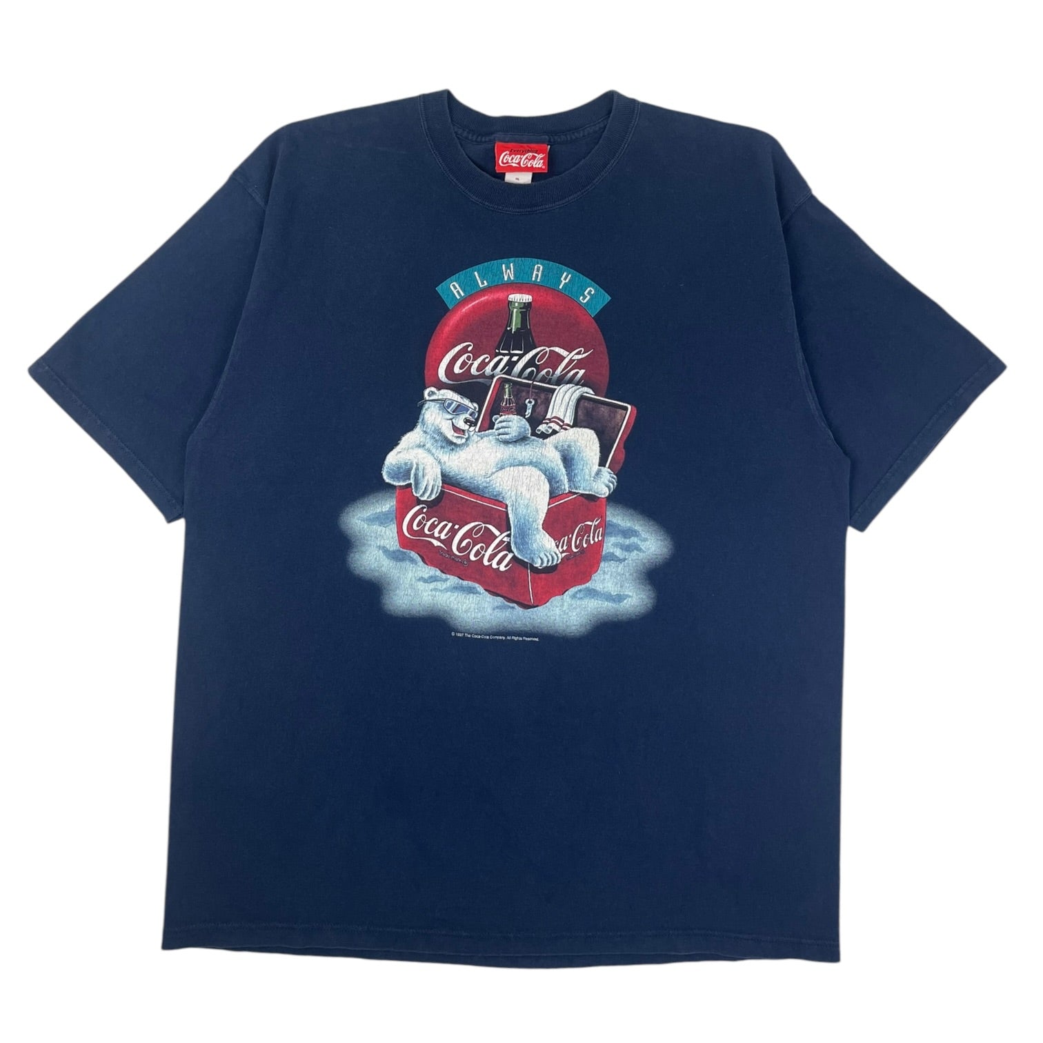 1997 Coca-Cola Bear Promo T-Shirt Navy