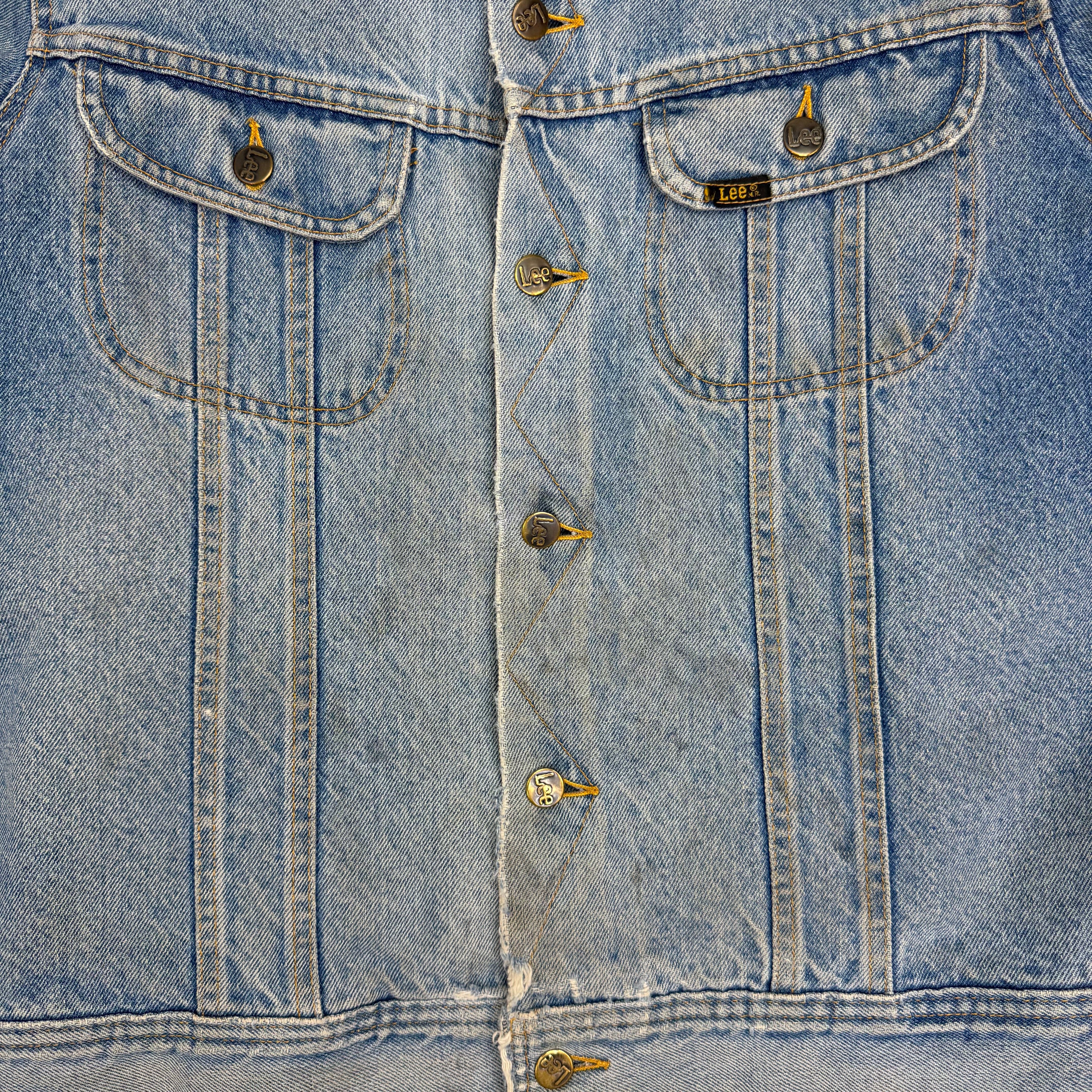 Vintage Lee Storm Rider Denim Trucker Jacket Blue