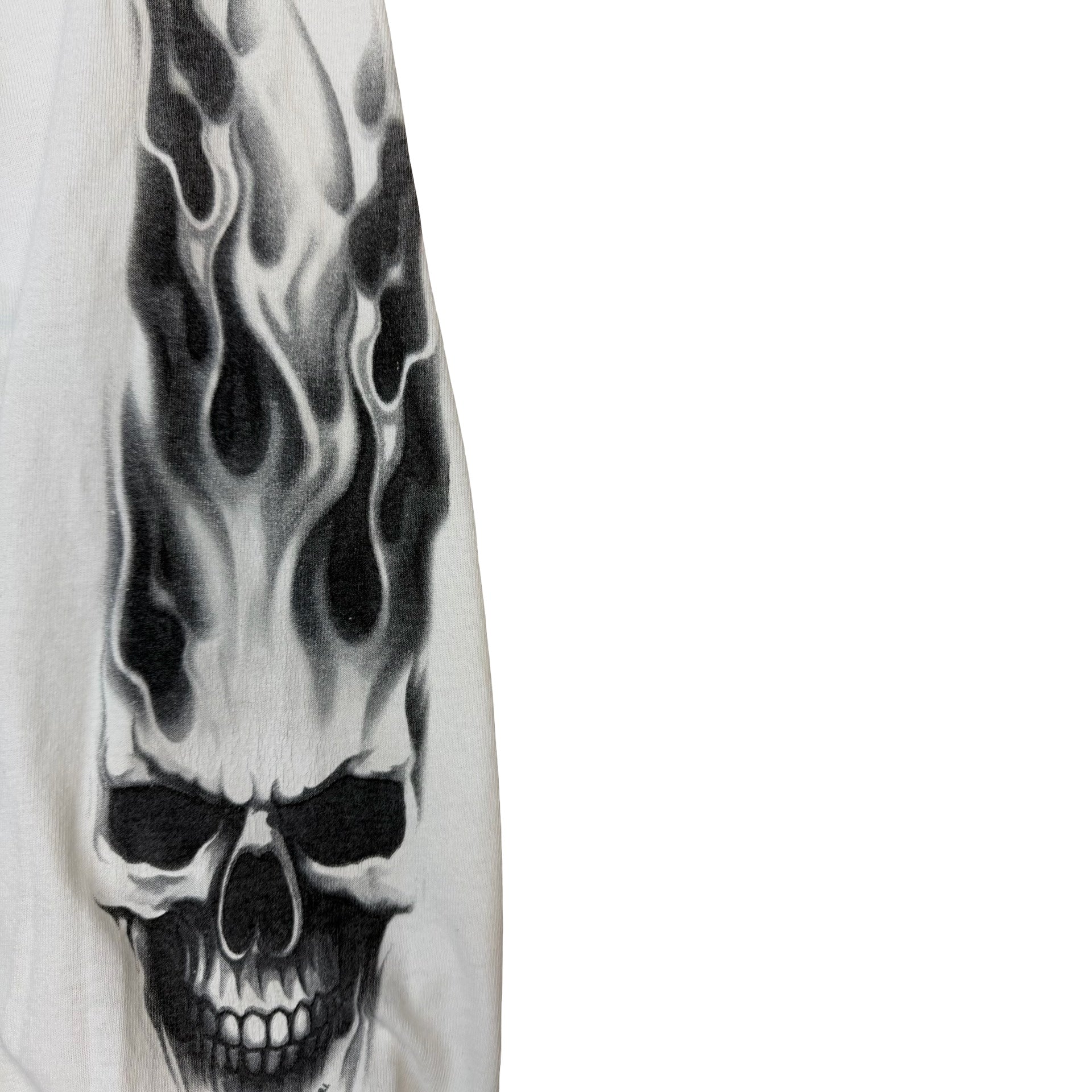 2007 Hot Leathers Ghost Skull Longsleeve White
