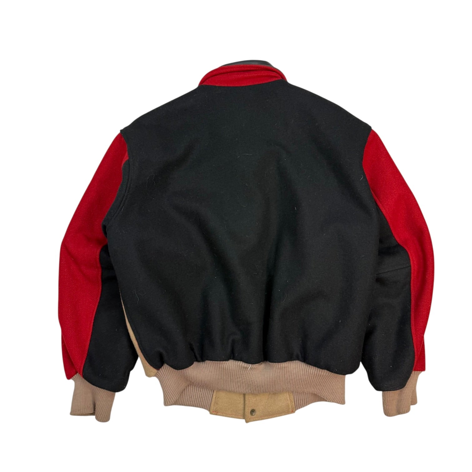 Vintage Bee-Wild Wool Bomber Jacket Red/Tan
