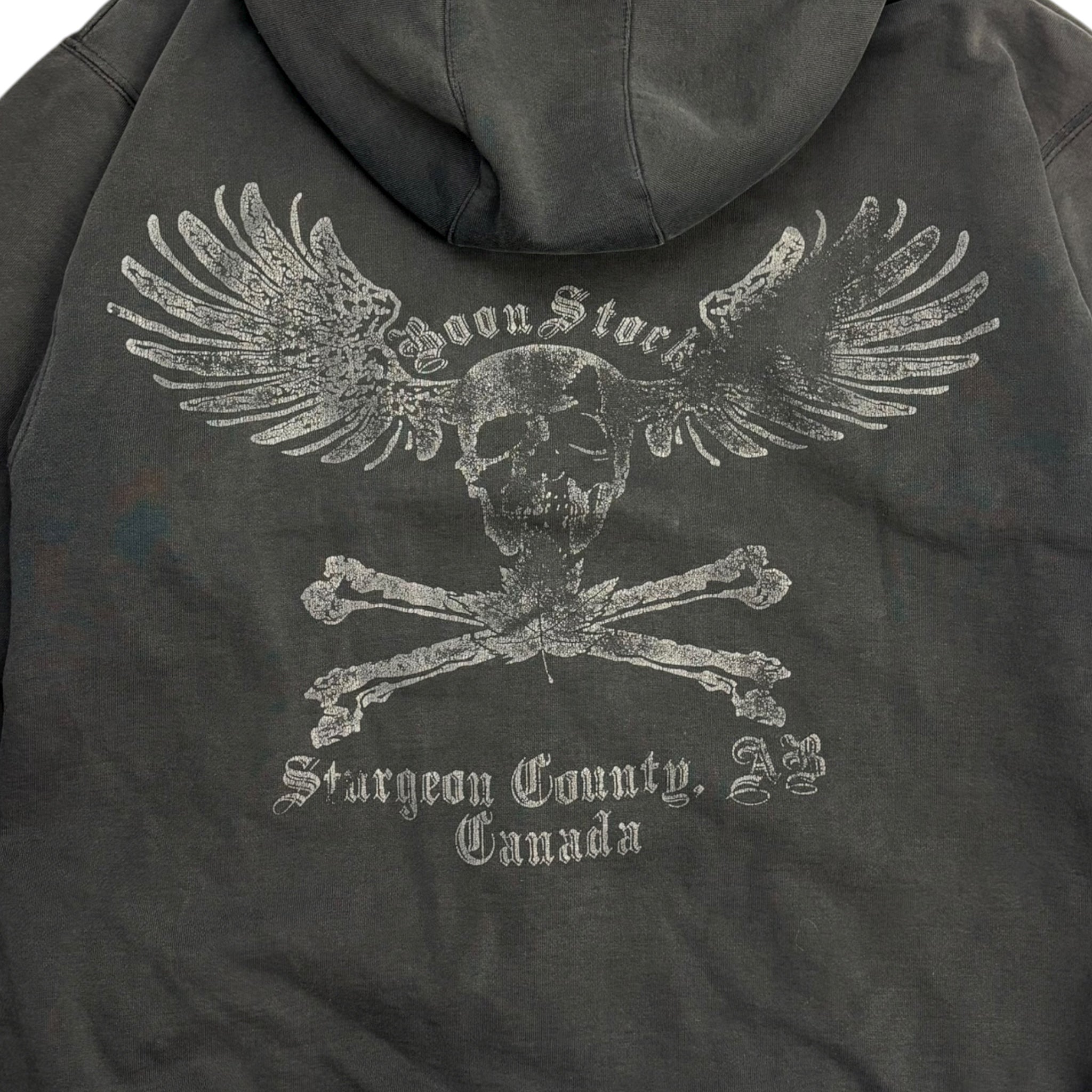 Y2K Boon Stock Zip Up Skull Sweatshirt Black