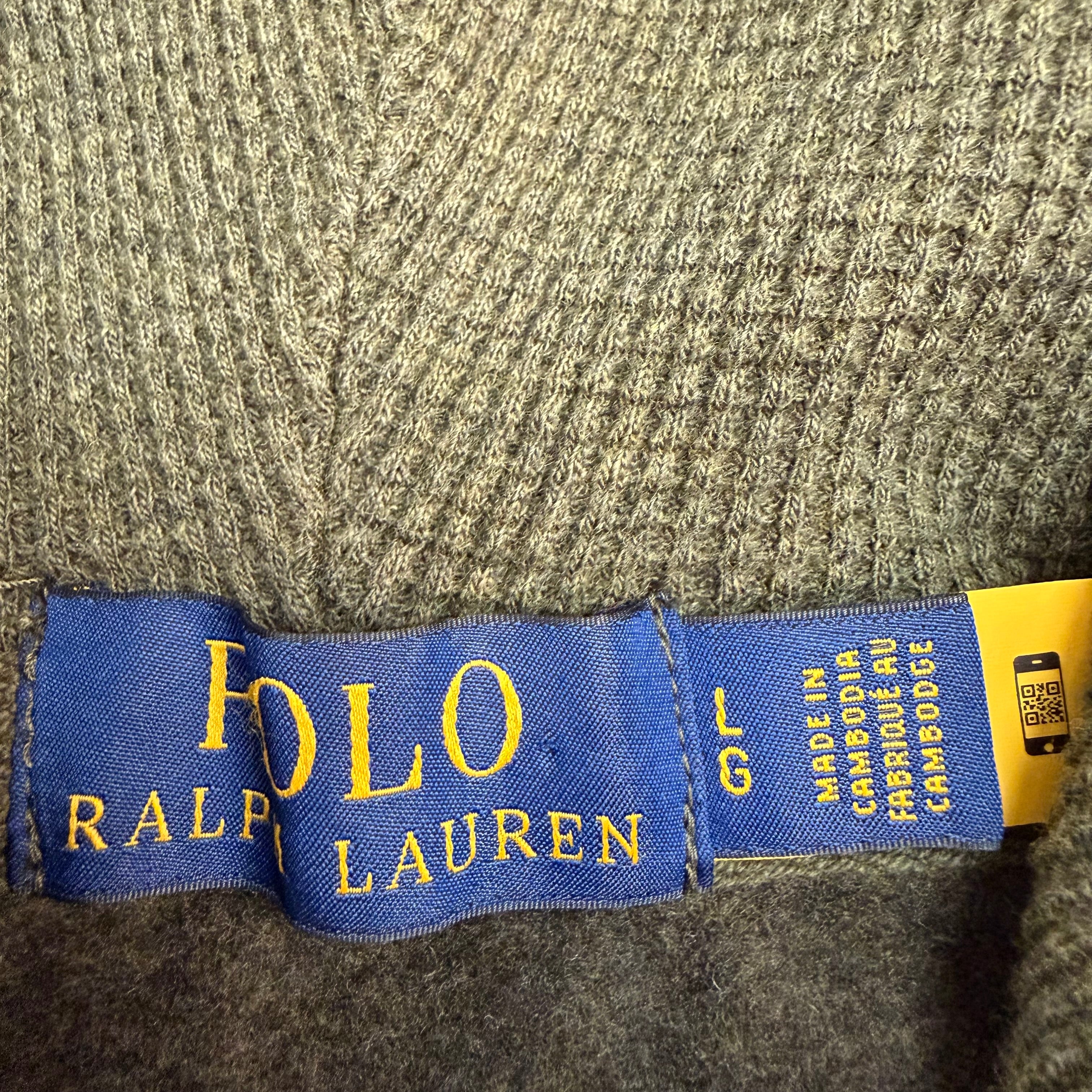 Vintage Polo Ralph Lauren Thermal Lined Zip Up Hoodie Army Green