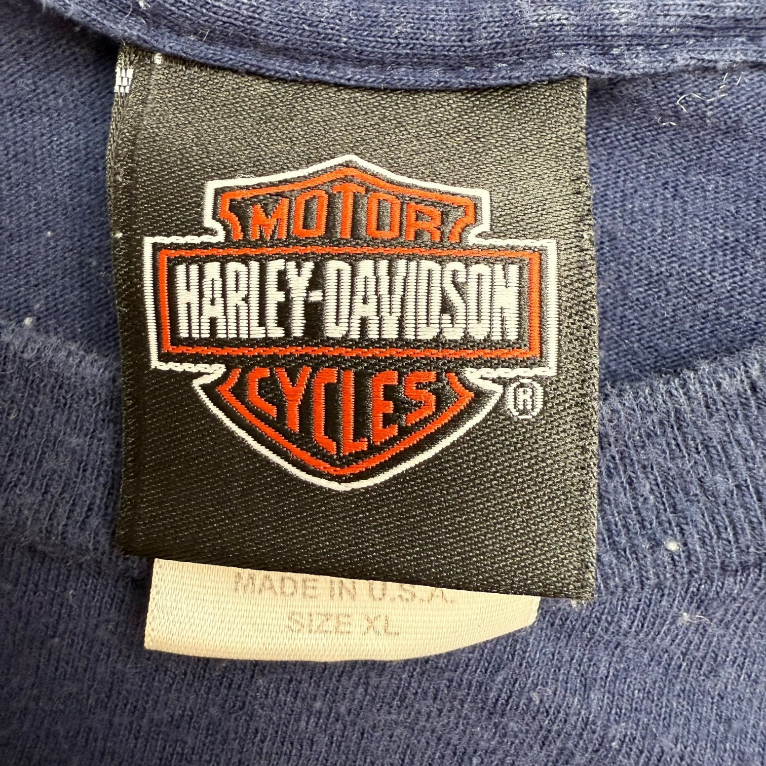 Vintage Harley Davidson Of Langley L/S Tee Navy Blue