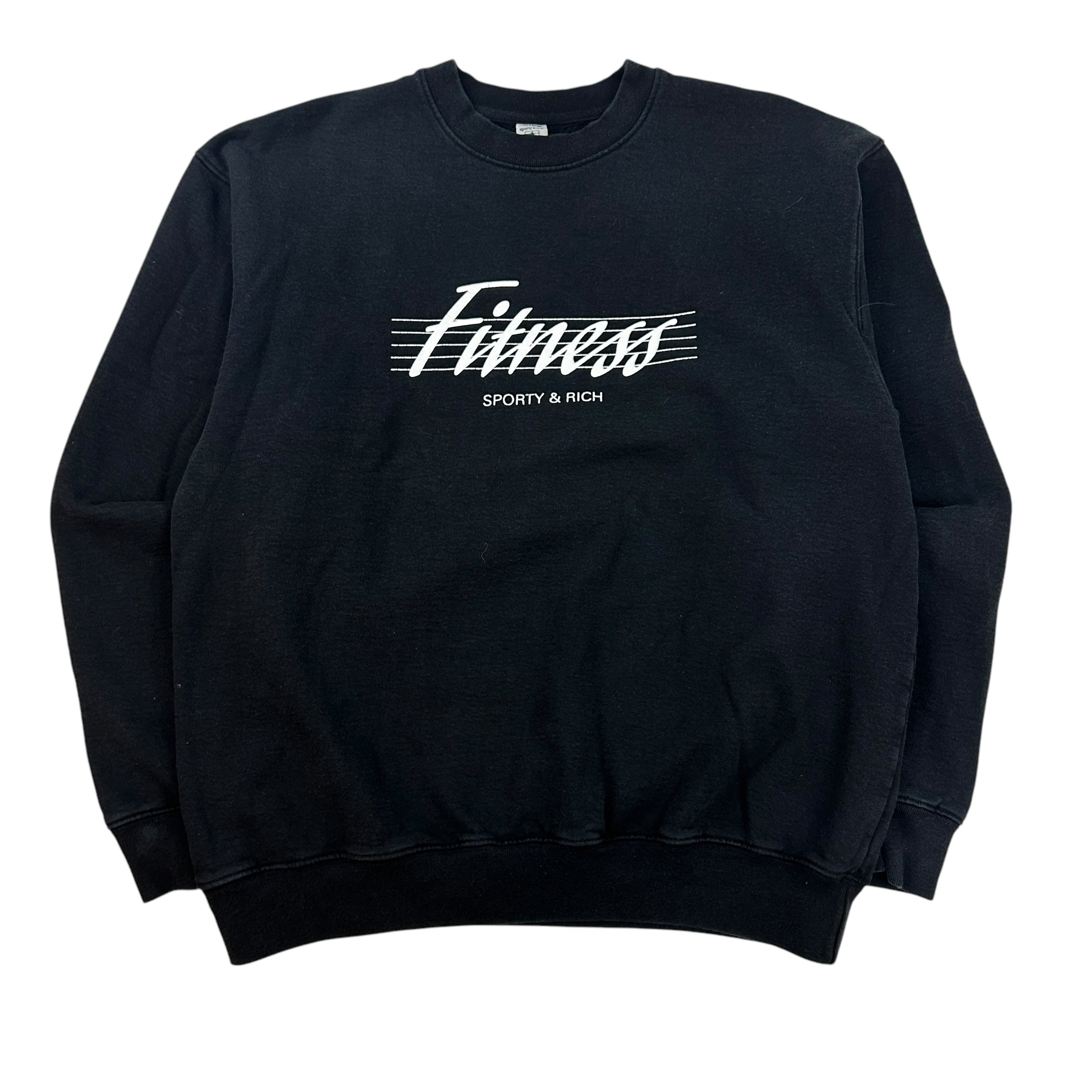 Sporty & Rich 80s Fitness Crewneck Black