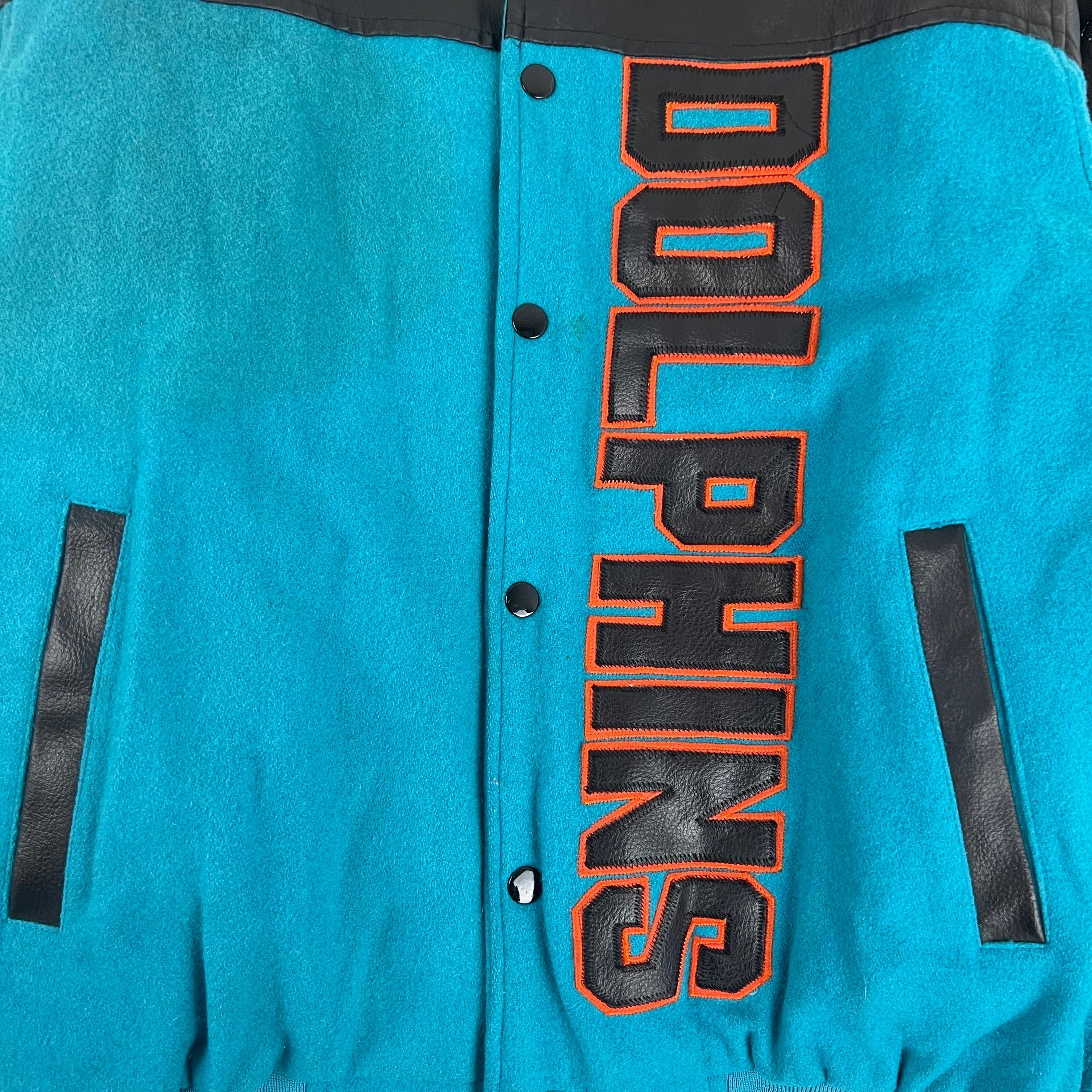 Vintage Miami Dolphins Varsity Jacket Teal/Black