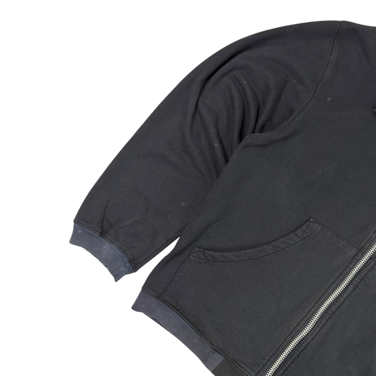 Vintage Chrome Hearts Leather Horseshoe Logo Patch Zip Up Hoodie