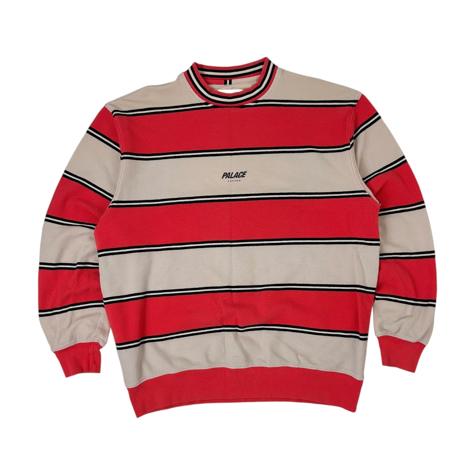 Palace Dialer Striped Crewneck Red/White