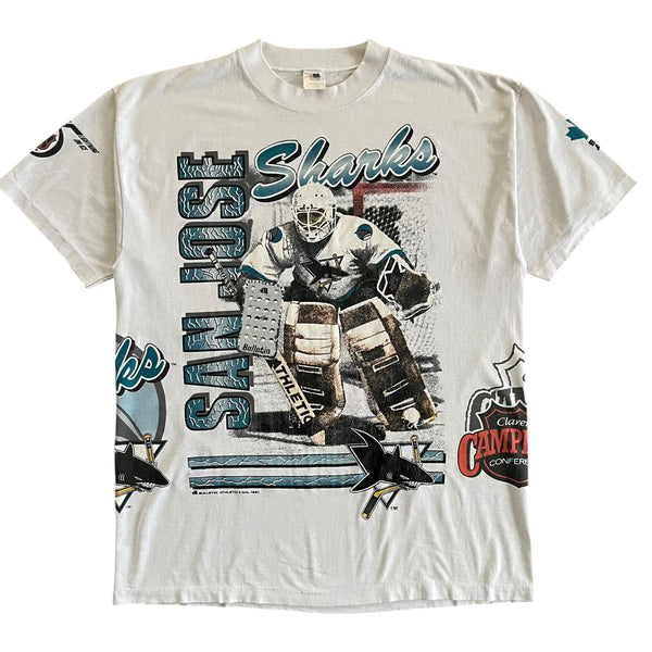 1991 San Jose Sharks Bulletin Athletic AOP T-Shirt