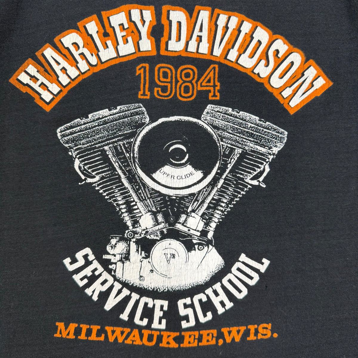 1984 Harley Davidson Service School Tee Black