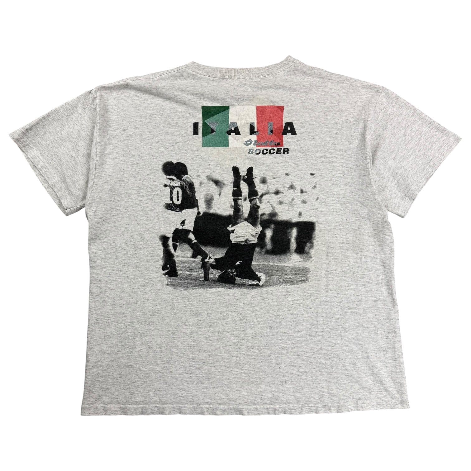 Vintage Lotto Italy Serie A Soccer Tee Grey