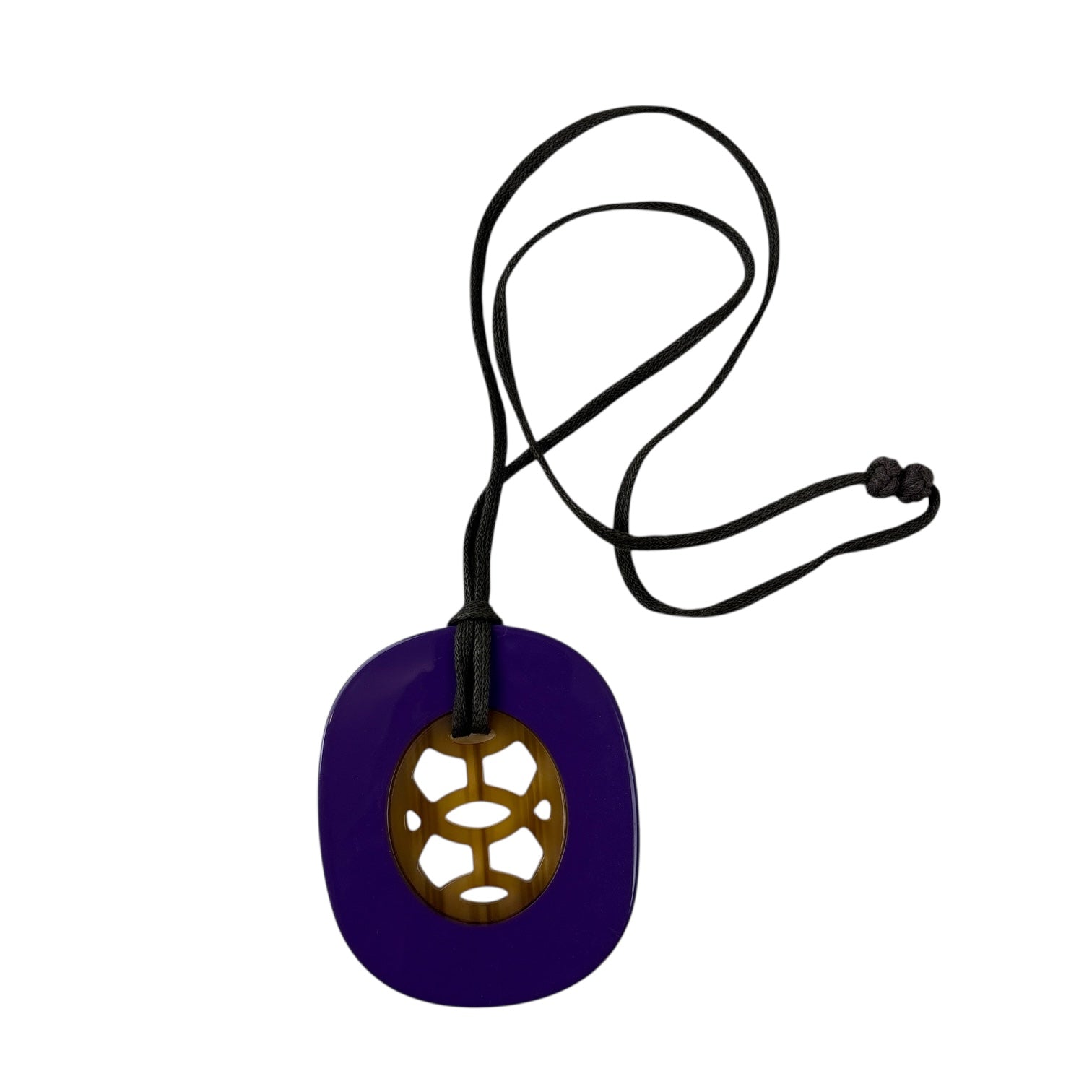 Hermes Buffalo Horn & Cherry Lacquer Pendant