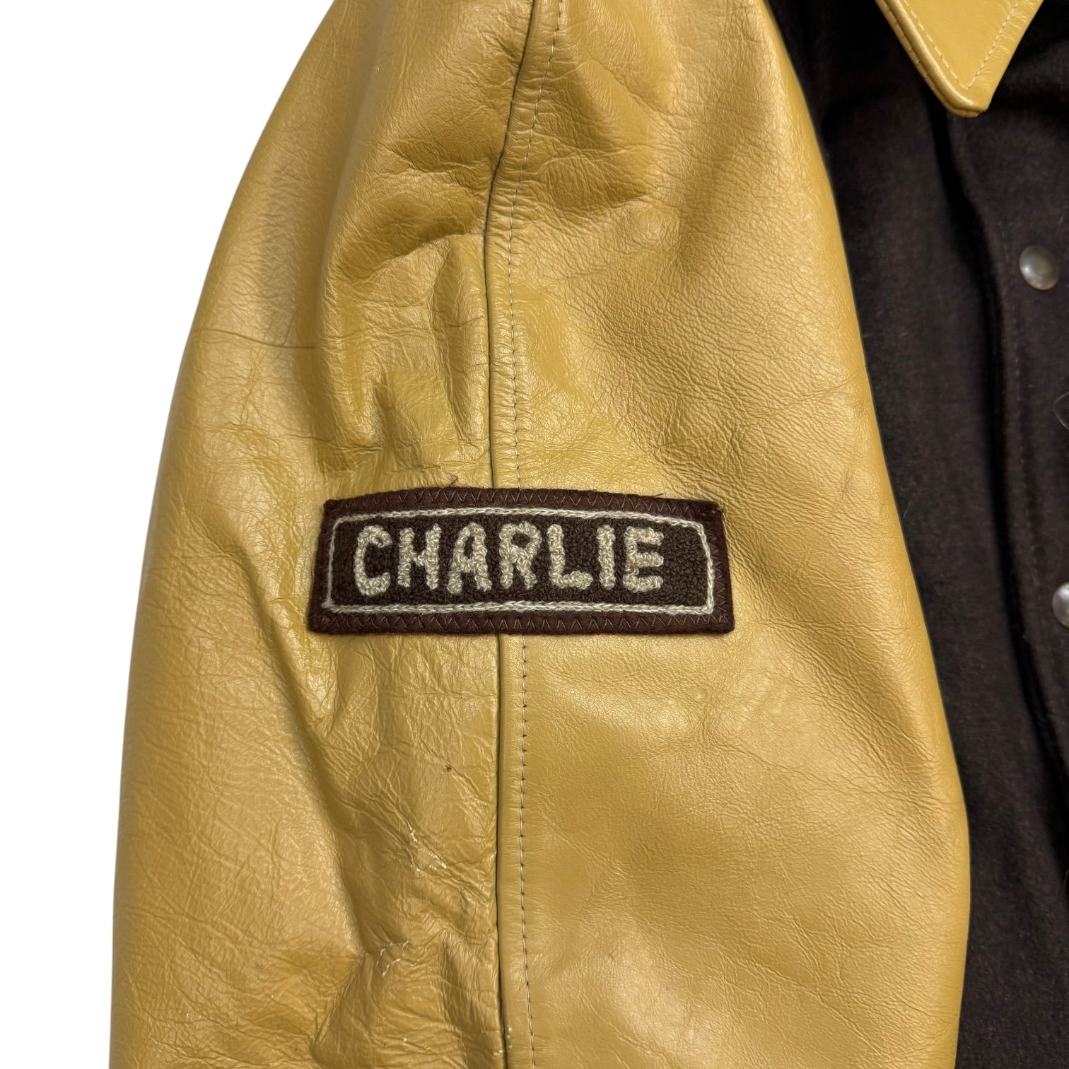 1980s Leather Letterman Jacket Brown/Tan
