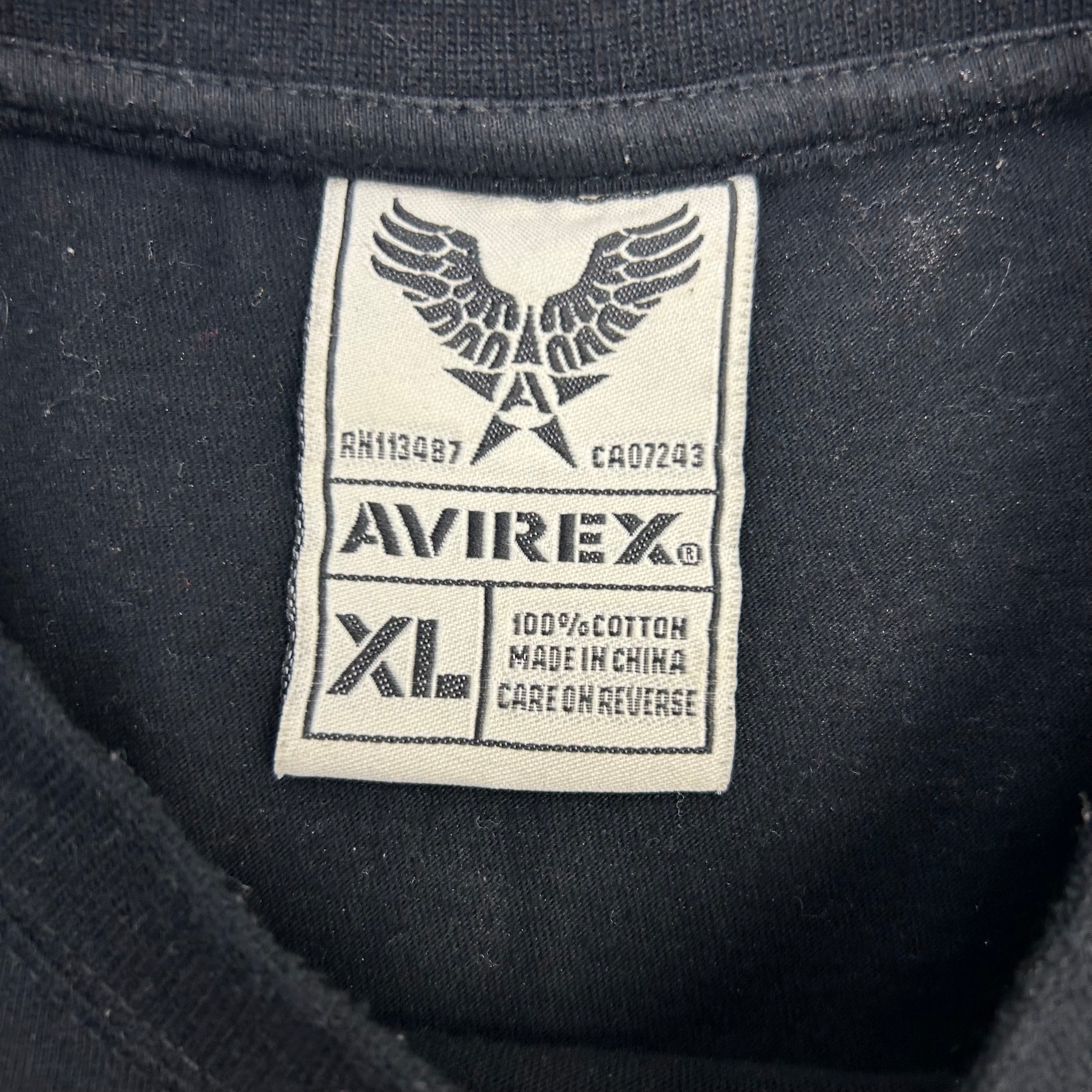 Vintage Y2K Avirex Embroidered Crest Tee Black