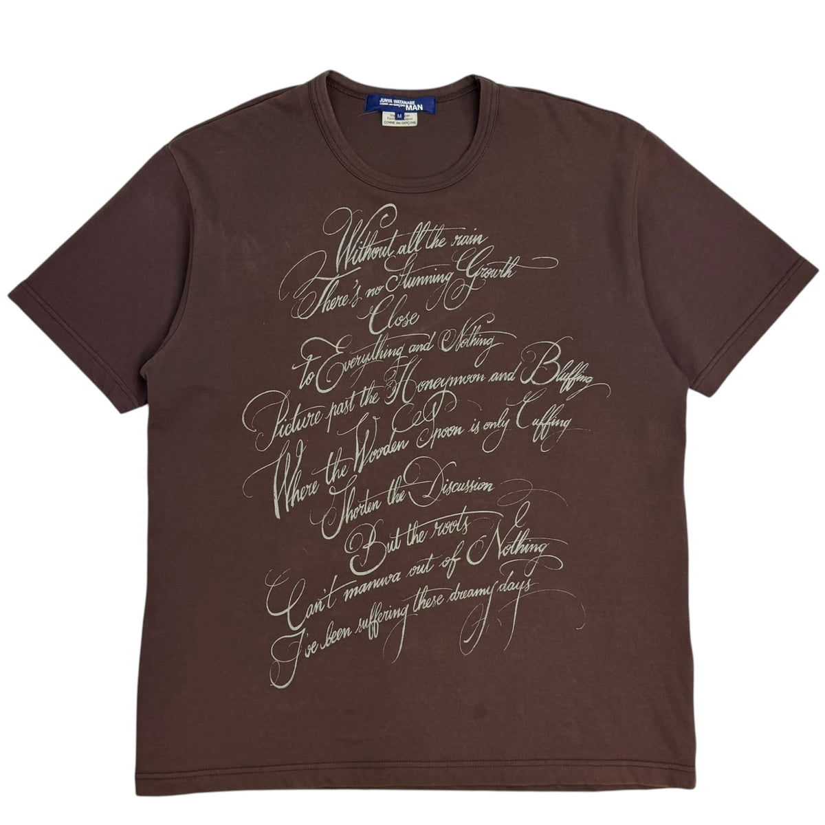 Junya Watanabe Ottolenghi Script Tee Brown