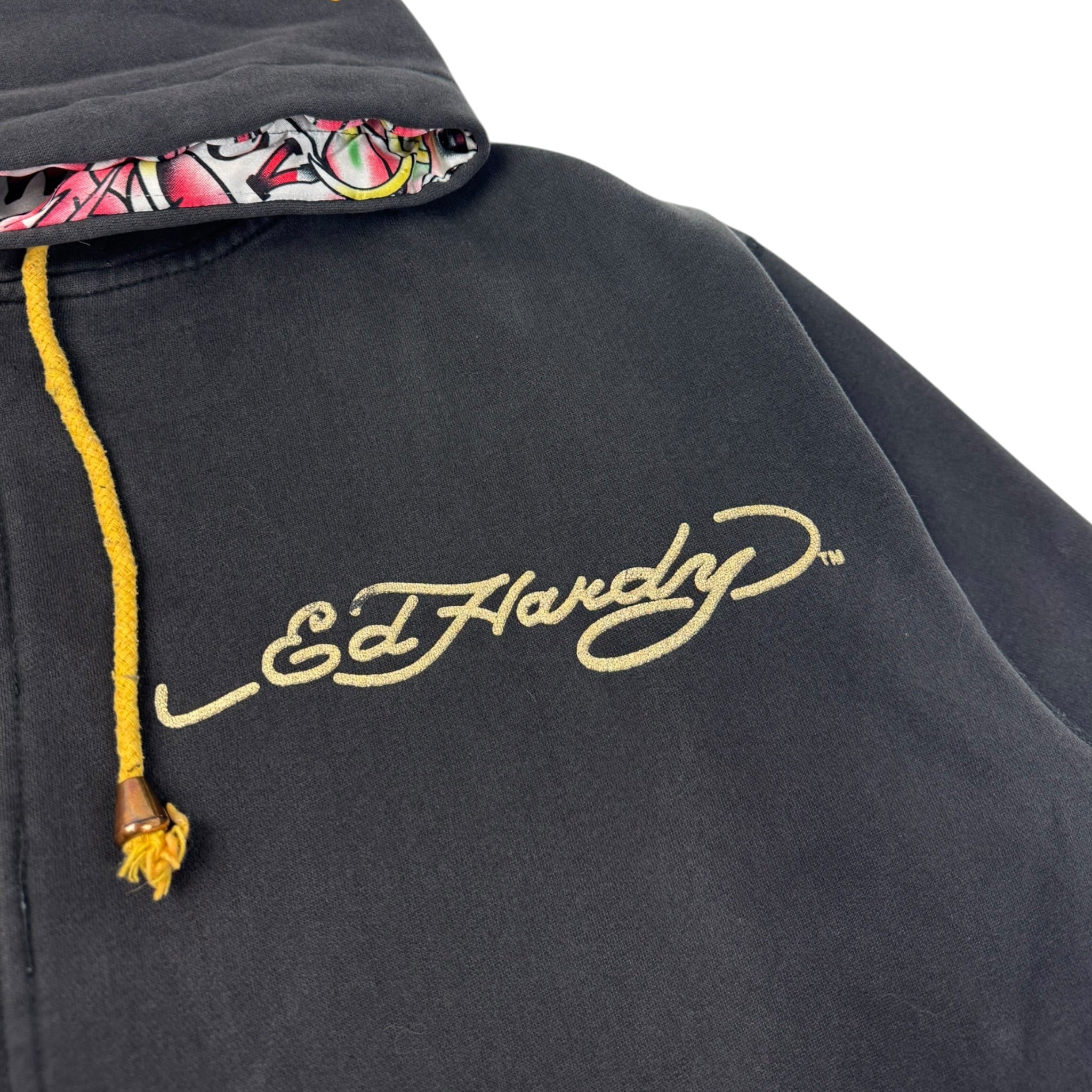 Vintage Y2K Ed Hardy Rhinestone Zip Up Hoodie