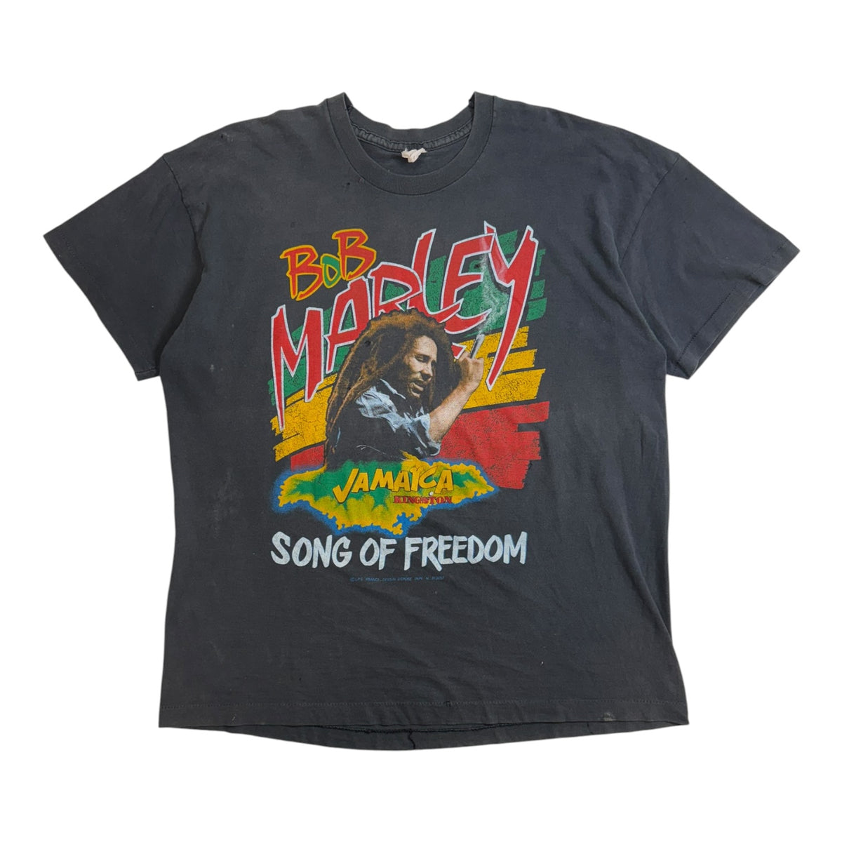Vintage Bob Marley Song Of Freedom T-Shirt Black