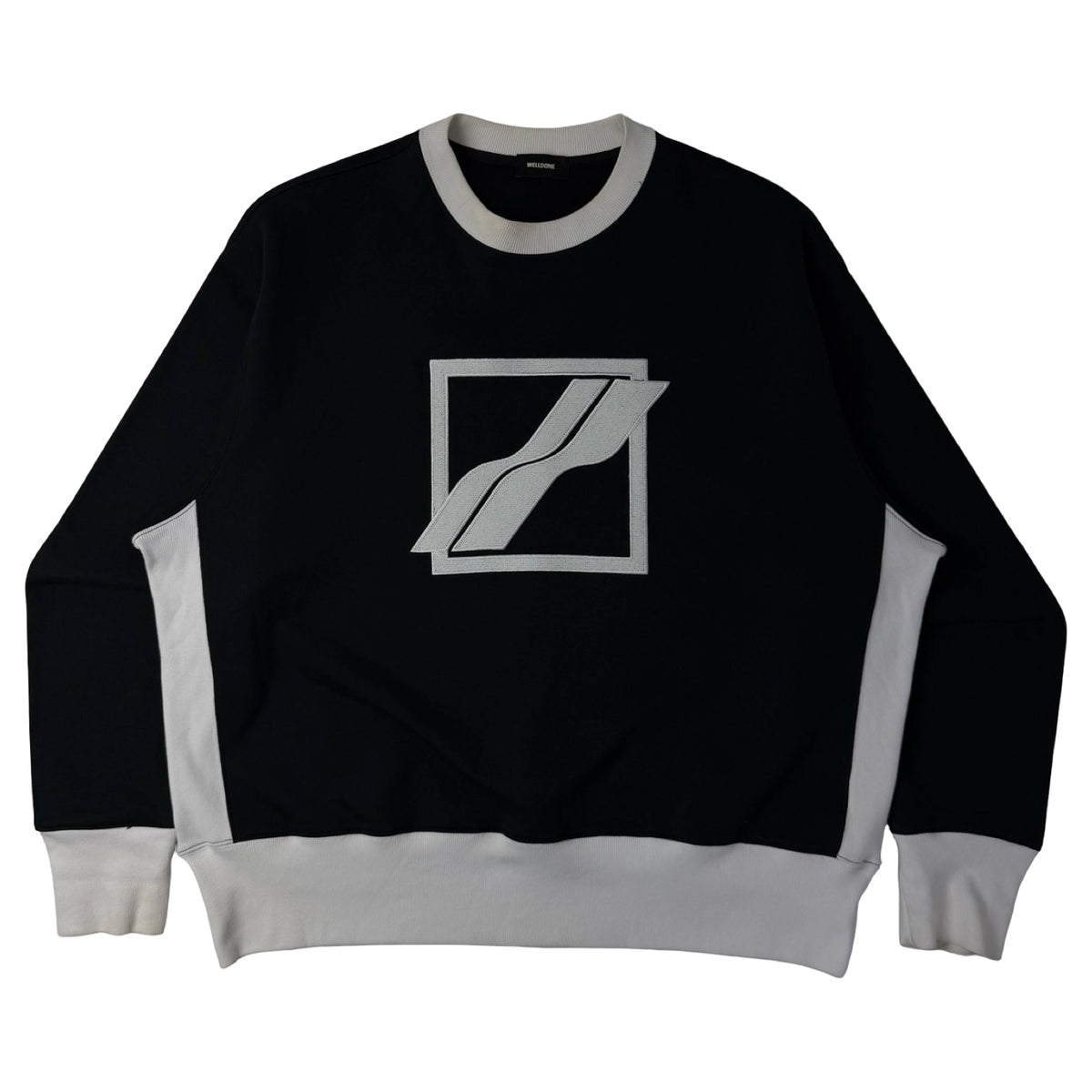 Welldone Sequin Logo Crewneck Black White