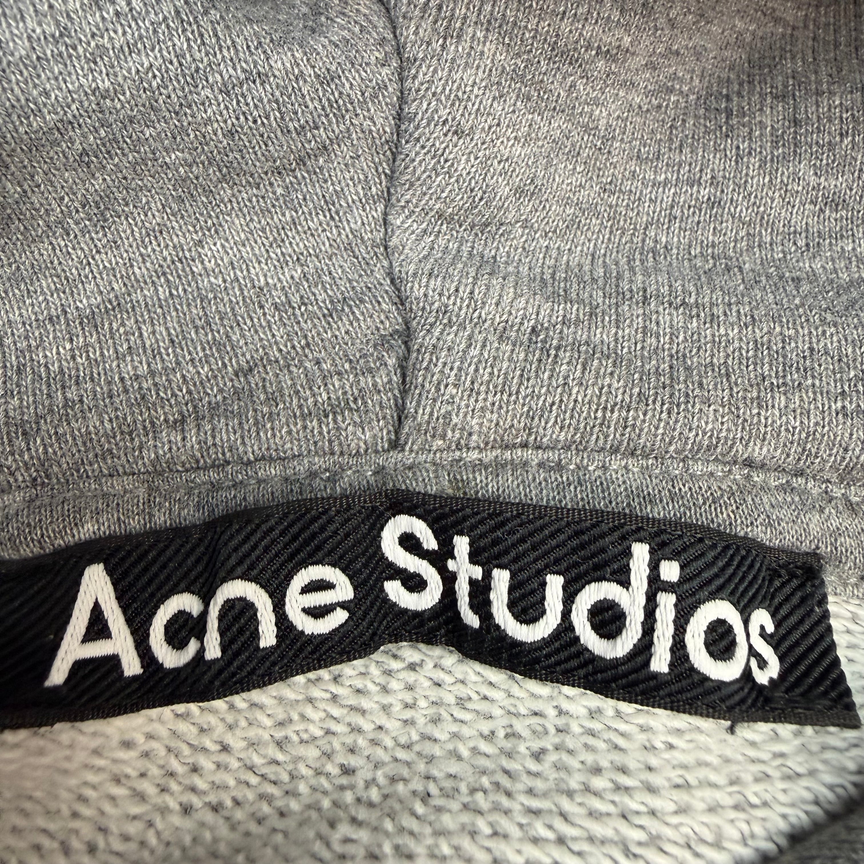 Acne Studios Face Patch Logo Hoodie Black Grey