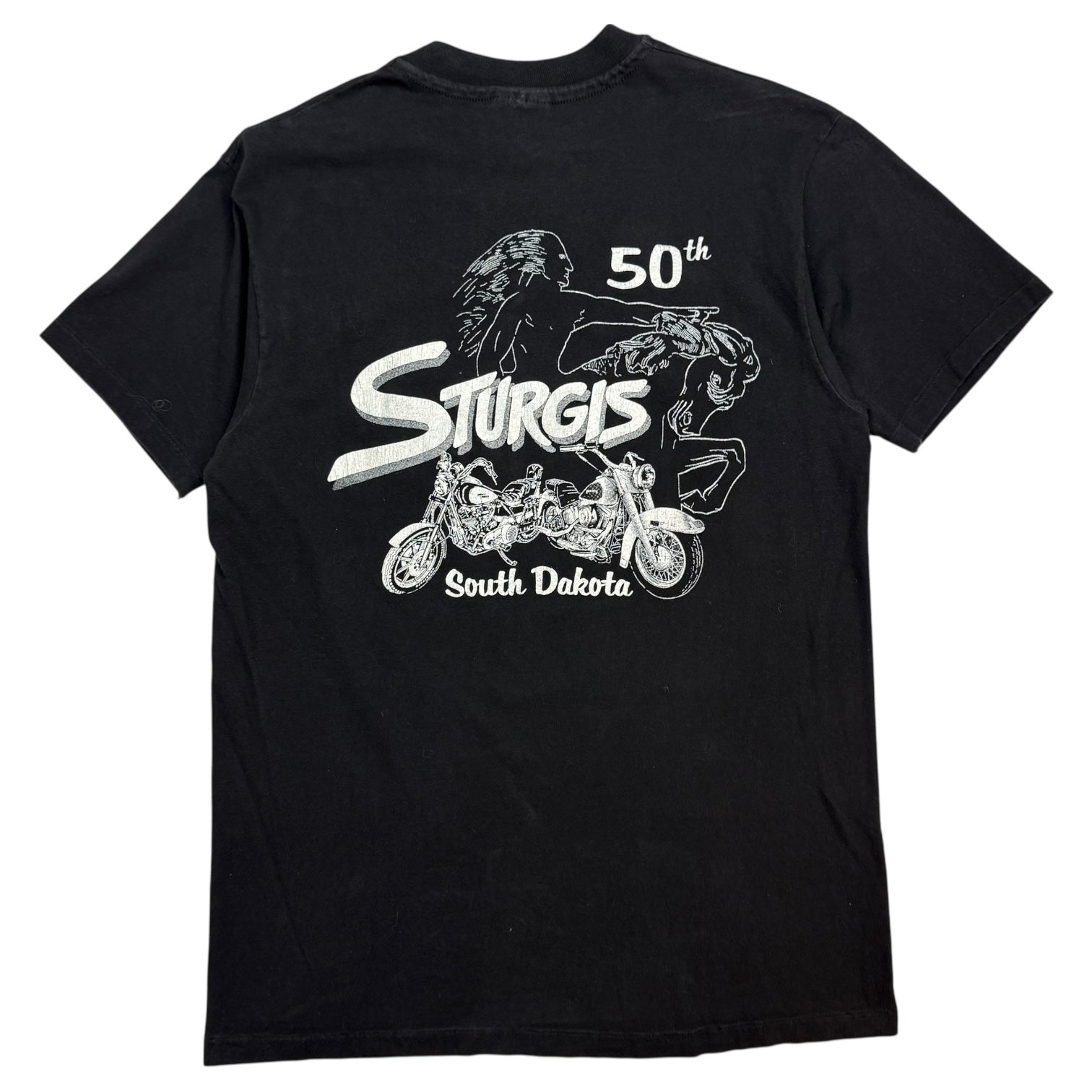 1990 Harley Davidson 50th Anniversary Sturgis Bike Rally Tee Black