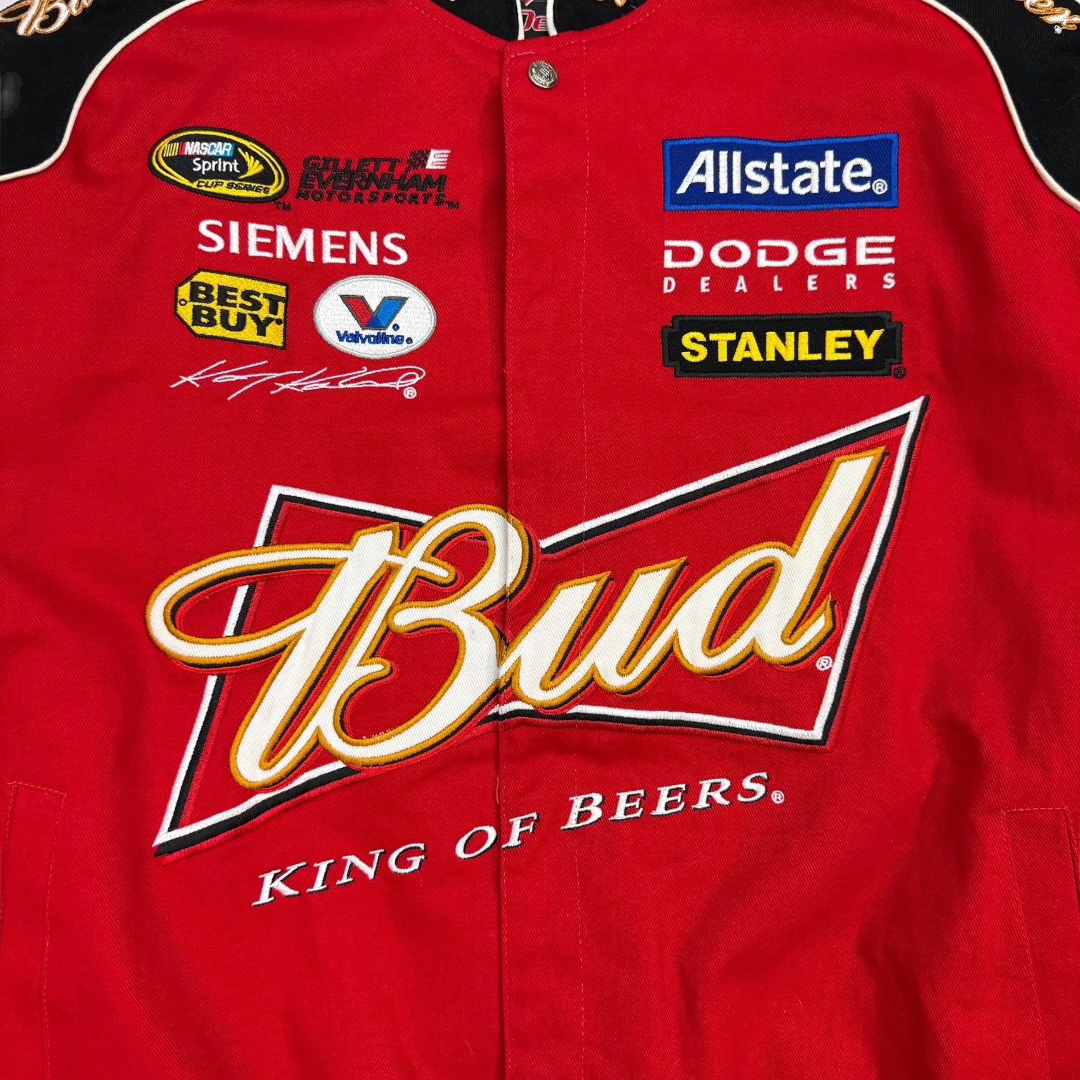 Vintage NASCAR Budweiser King Of Beers Jacket Red/Black