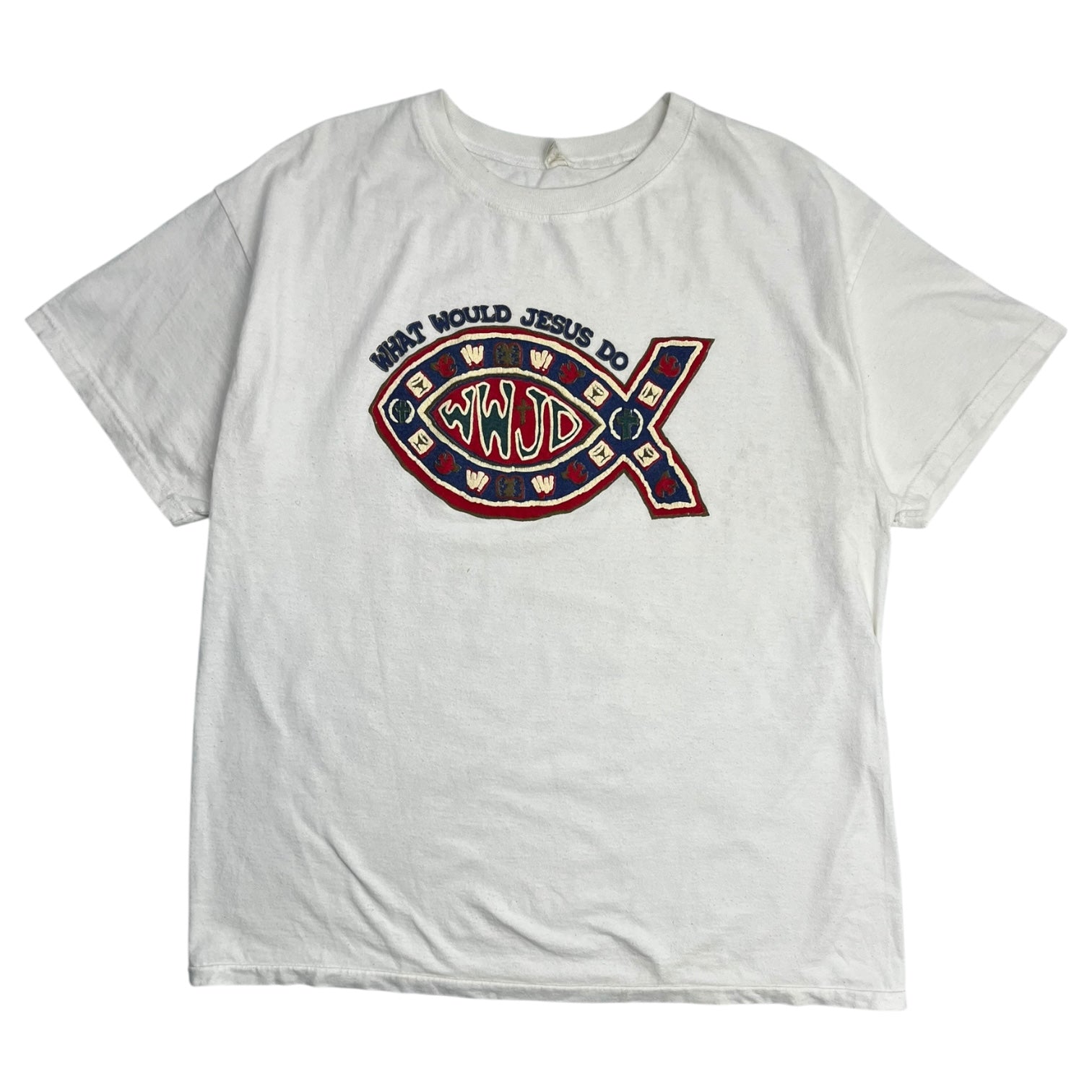 Vintage “What Would Jesus Do?” Jesus Fish Art T-Shirt