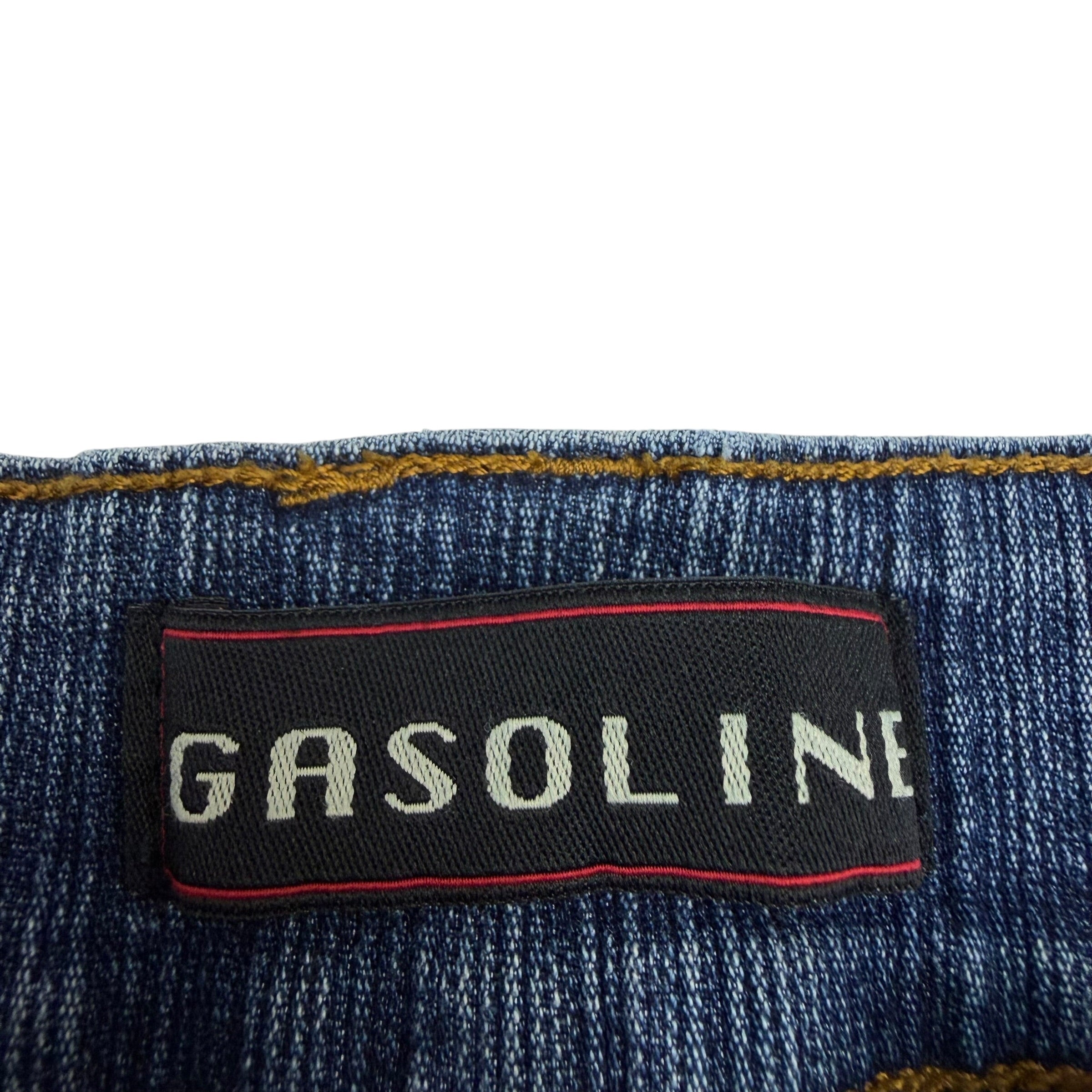 (W) Vintage Gasoline Medium Wash Utility Jeans Blue