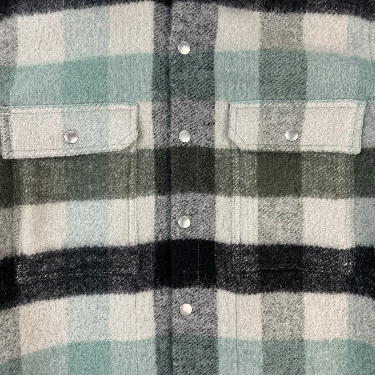 Rick Owens Strobe Check Alpaca Shirt Pearl Plaid