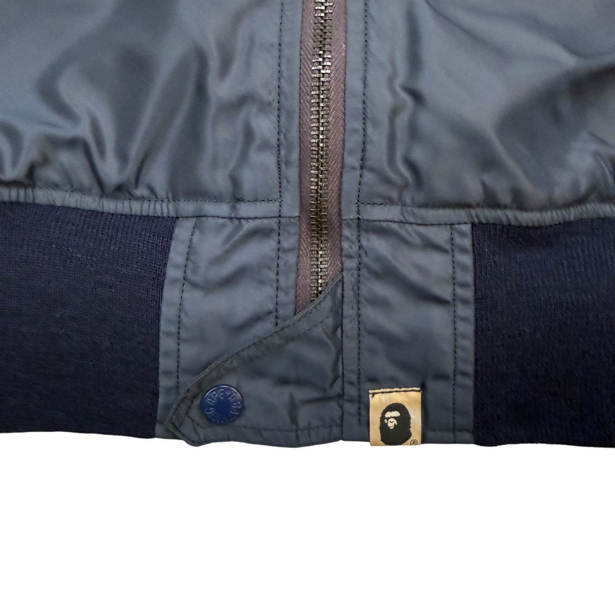 A Bathing Ape x The Real McCoys MA-1 Bomber Jacket Navy Blue