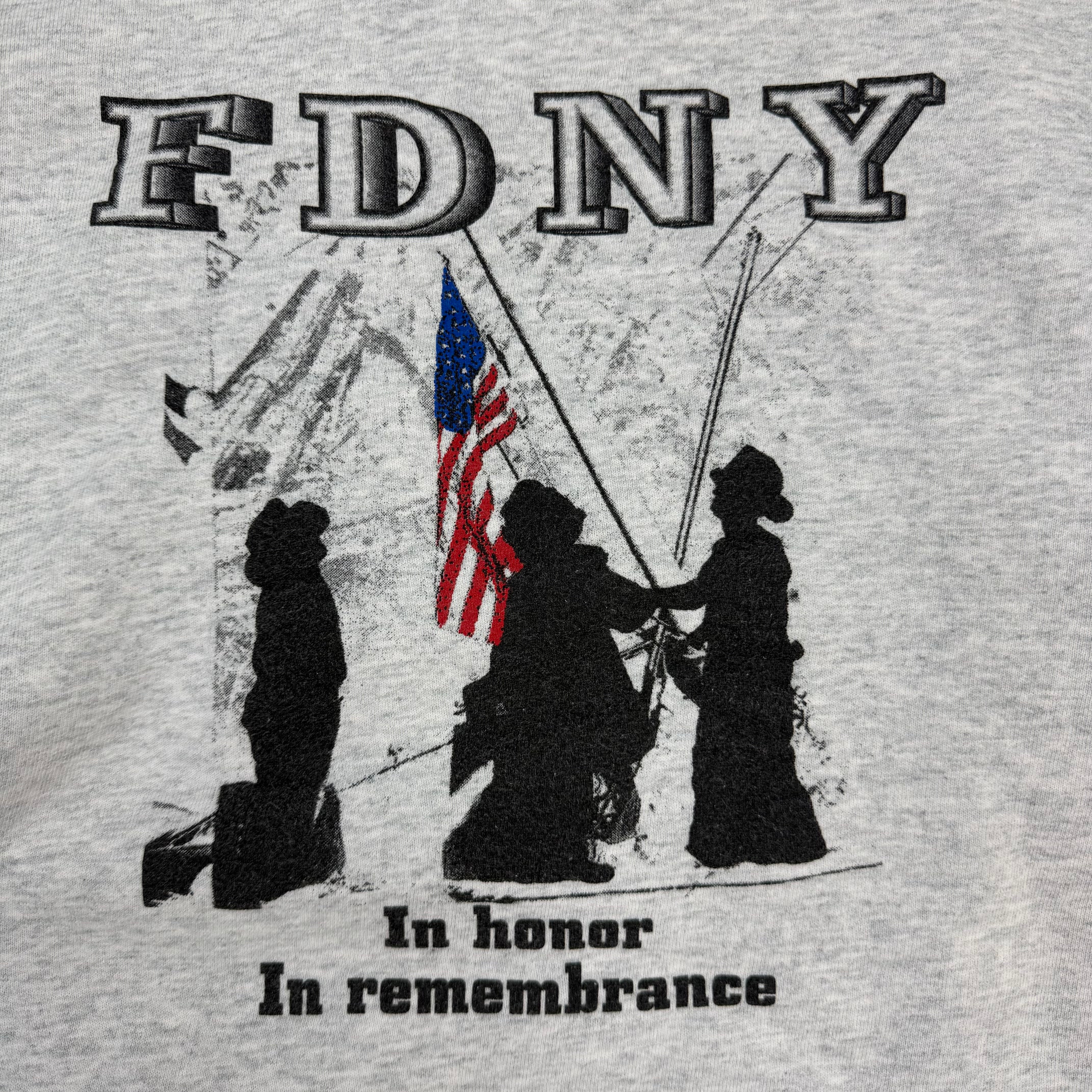 Vintage FDNY 9/11 In Remembrance Crewneck Heather Grey