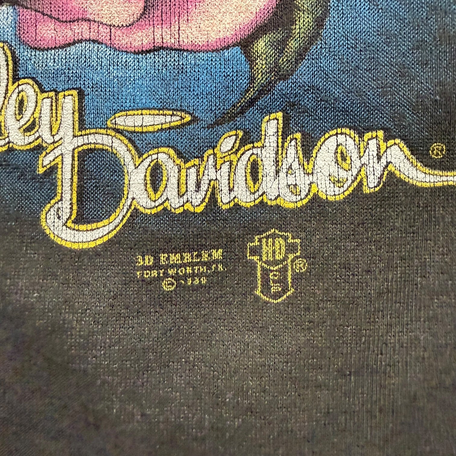 1989 3D Emblem Harley Davidson Of Kelowna Crewneck Black