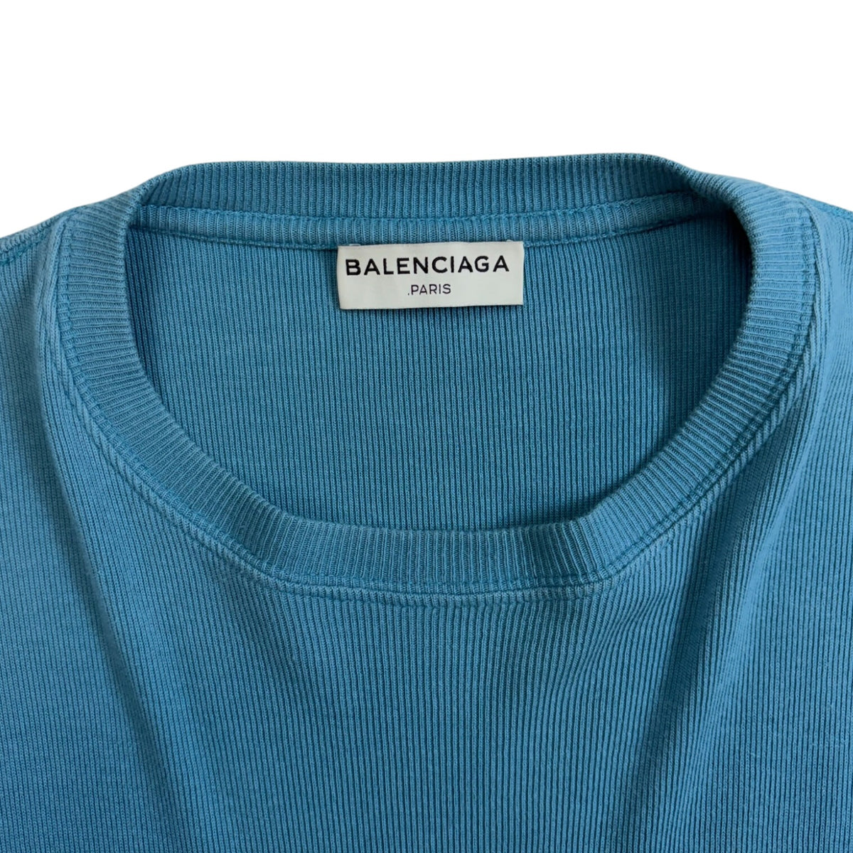 Balenciaga Blue Logo Long-Sleeve Shirt Blue
