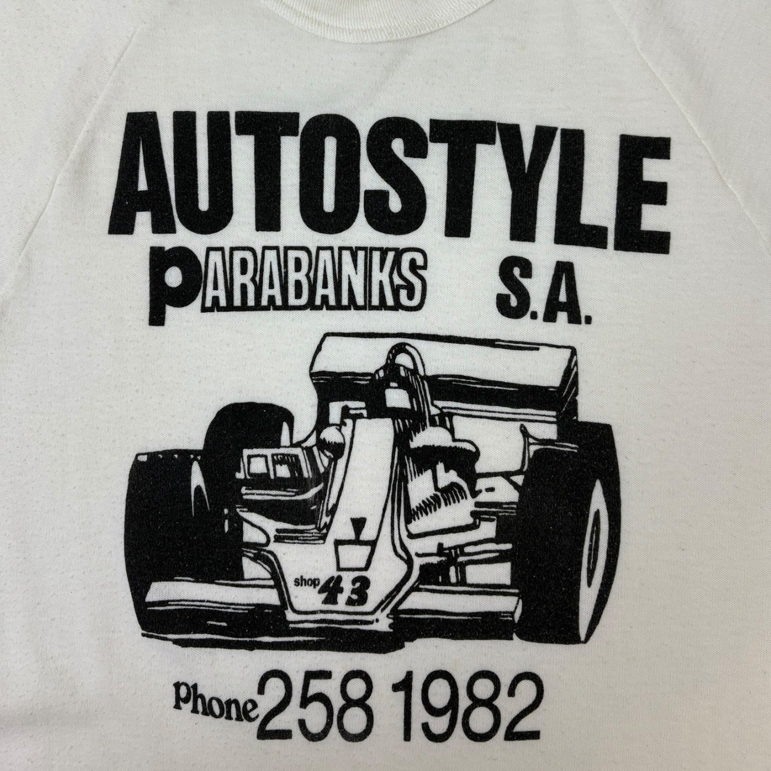 Vintage Auto Style Parabanks SA Racing T-Shirt White