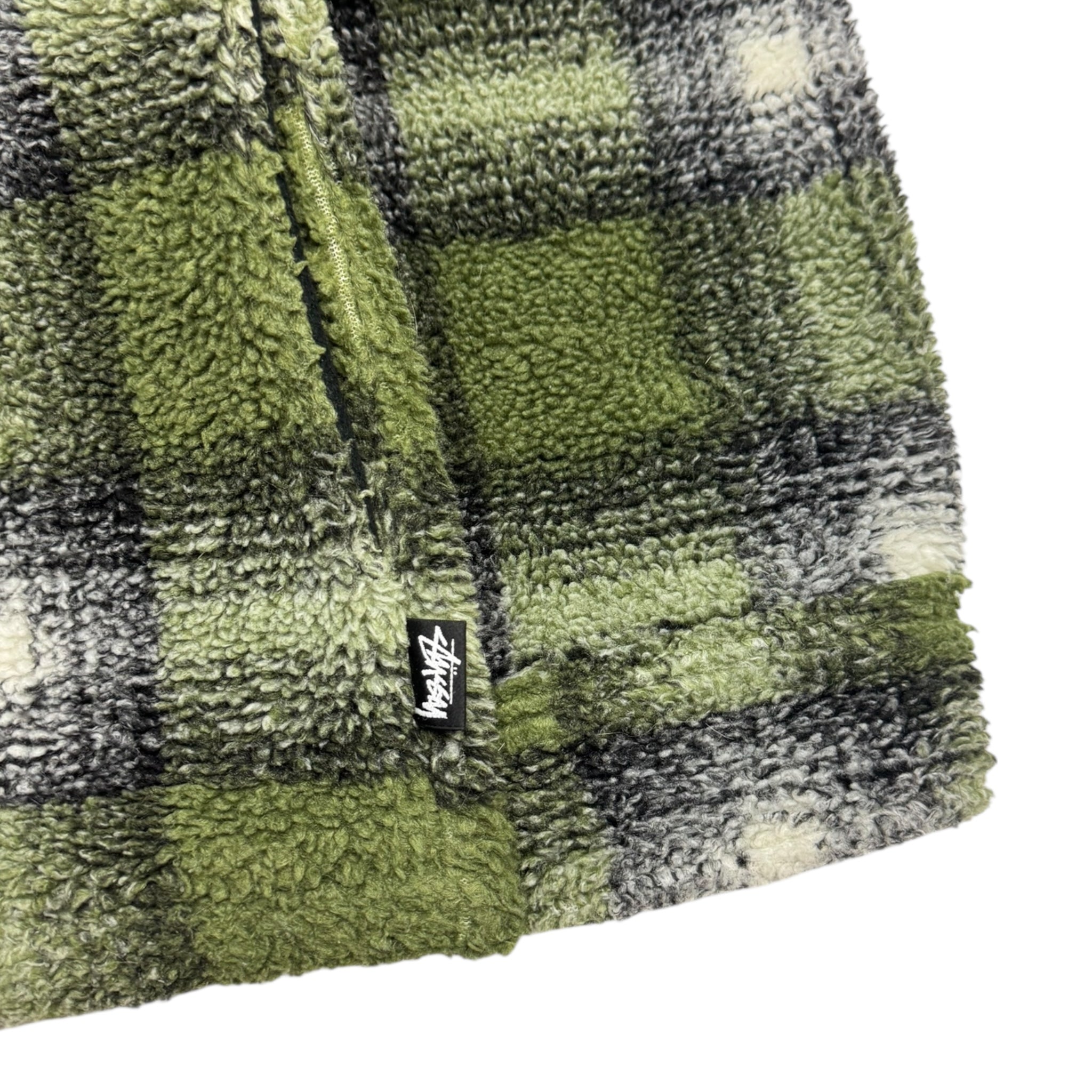Stussy Shadow Plaid Sherpa Zip