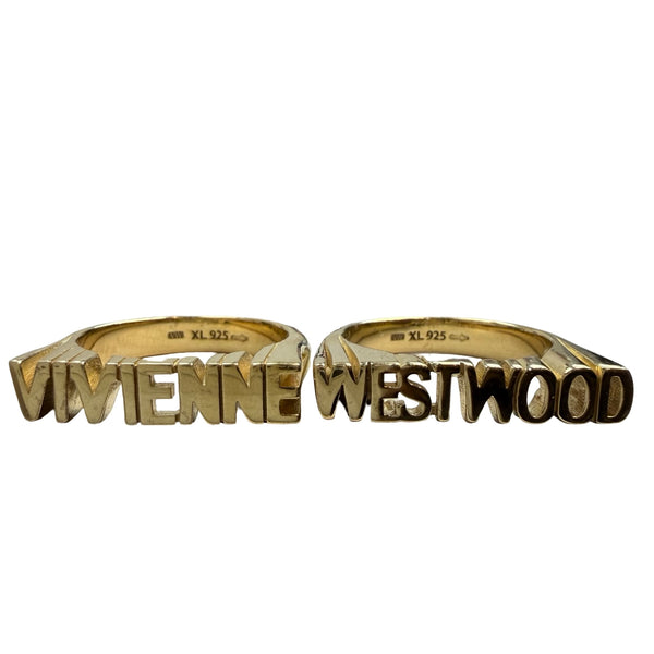 Vivienne Westwood Essex Ring Set Gold Tone Sterling Silver