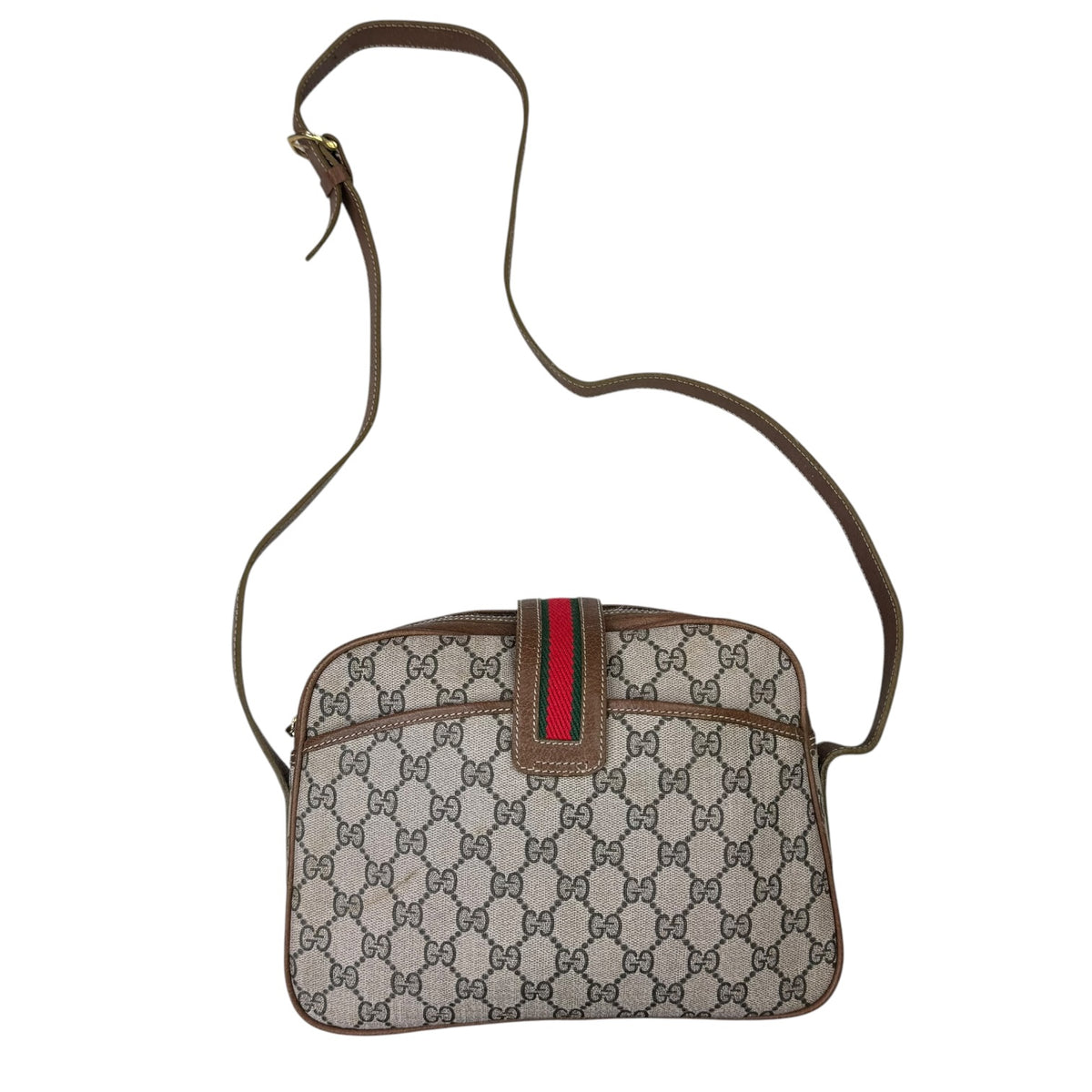(W) Vintage Gucci GG Supreme Web Crossbody Bag