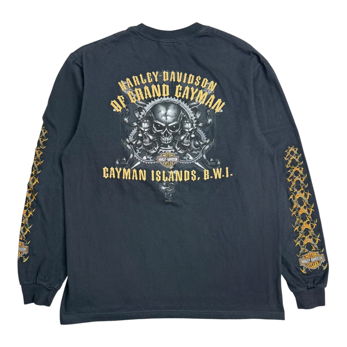 Vintage Harley Davidson Of The Cayman Islands L/S Tee Black