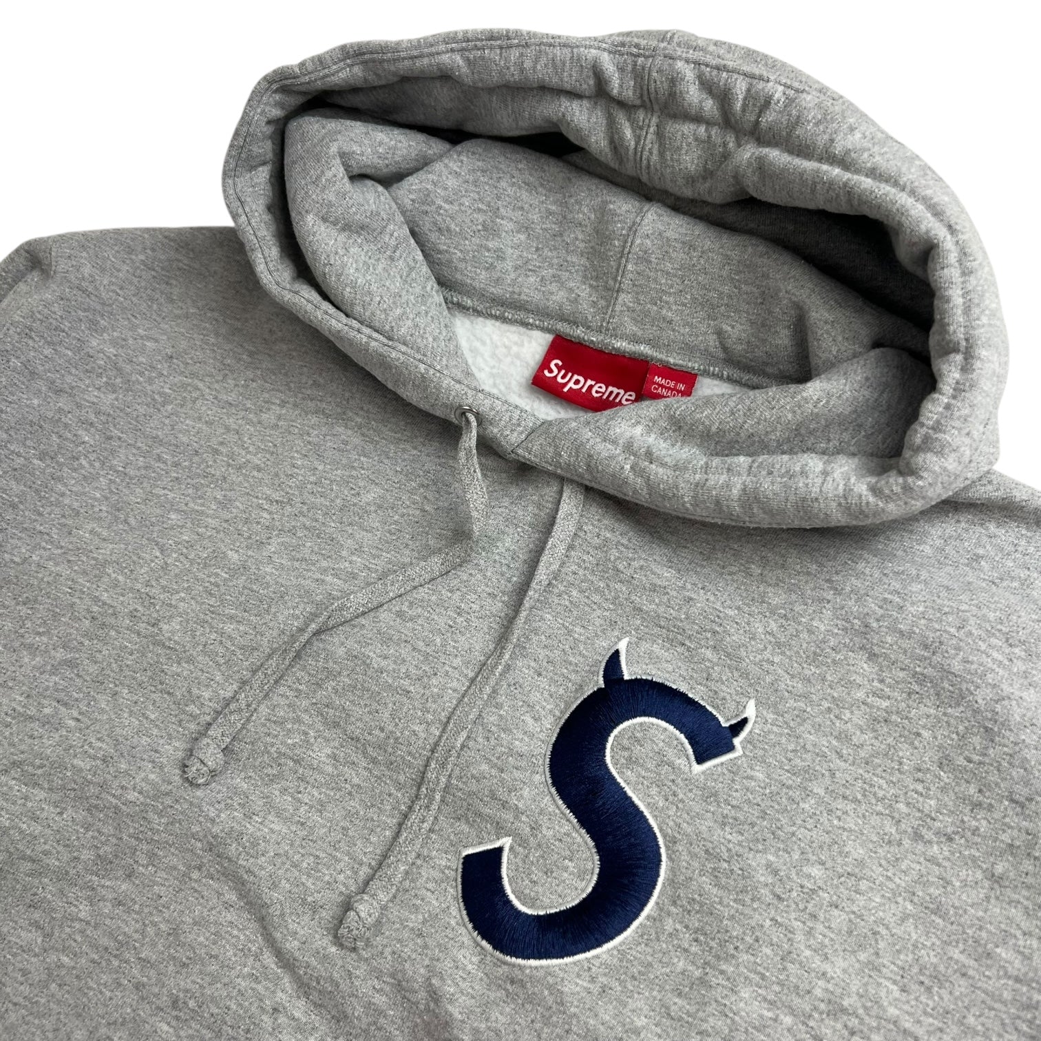 Supreme S Logo Hoodie Heather Grey