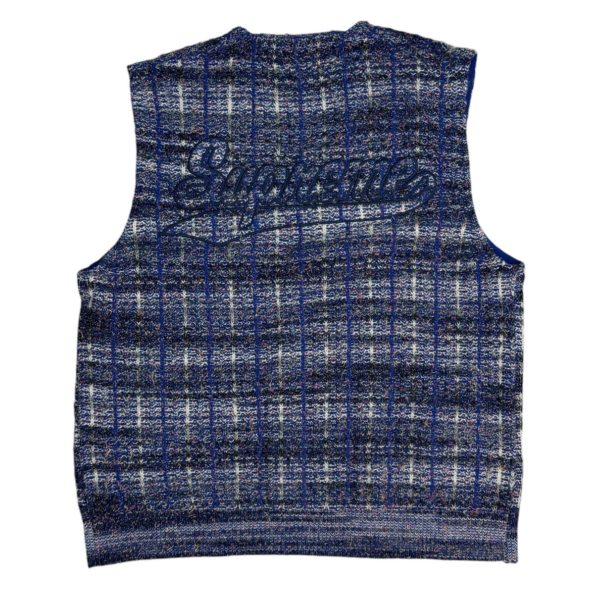 Supreme Speckled Zip Up Sweater Vest Blue