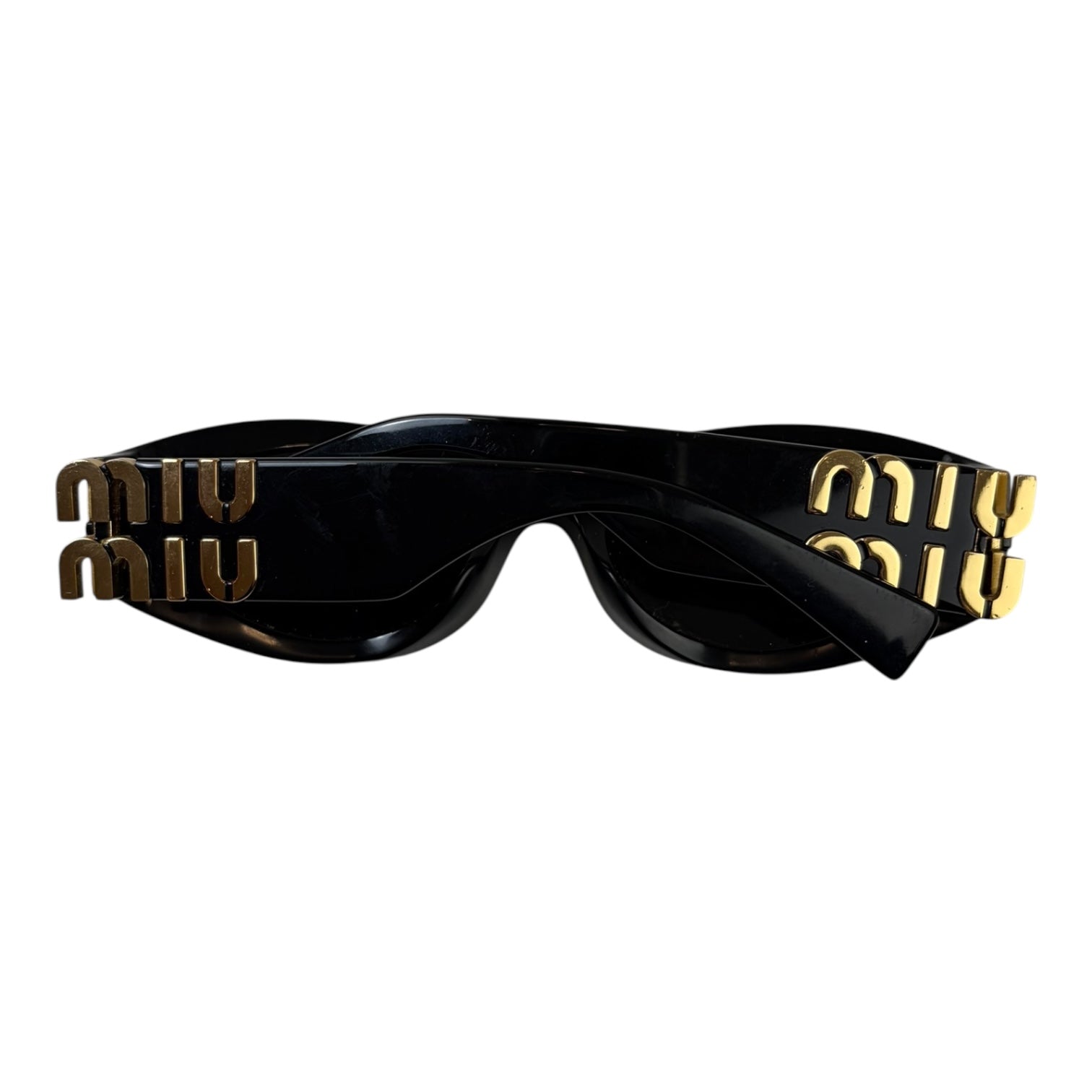 (W) MIU MIU Oval Acetate Sunglasses Black