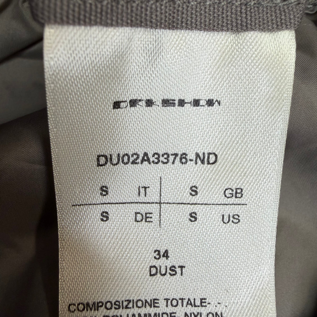 Rick Owens DRKSHDW Creatch Cargo Nylon Dust