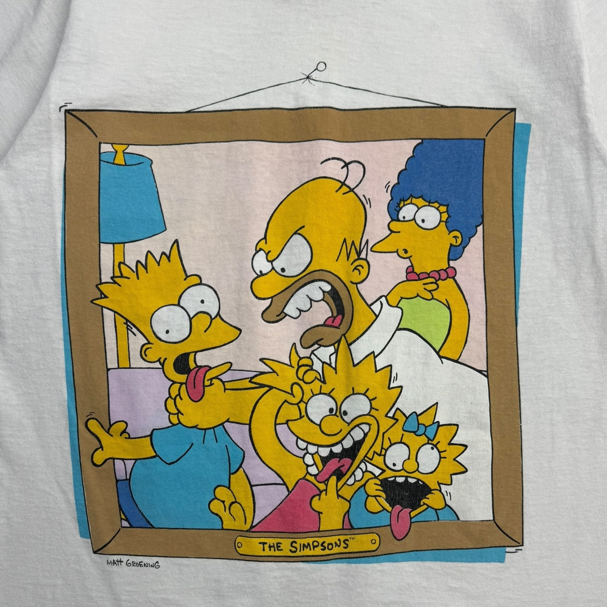 1989 Simpsons Family Photo Tee White