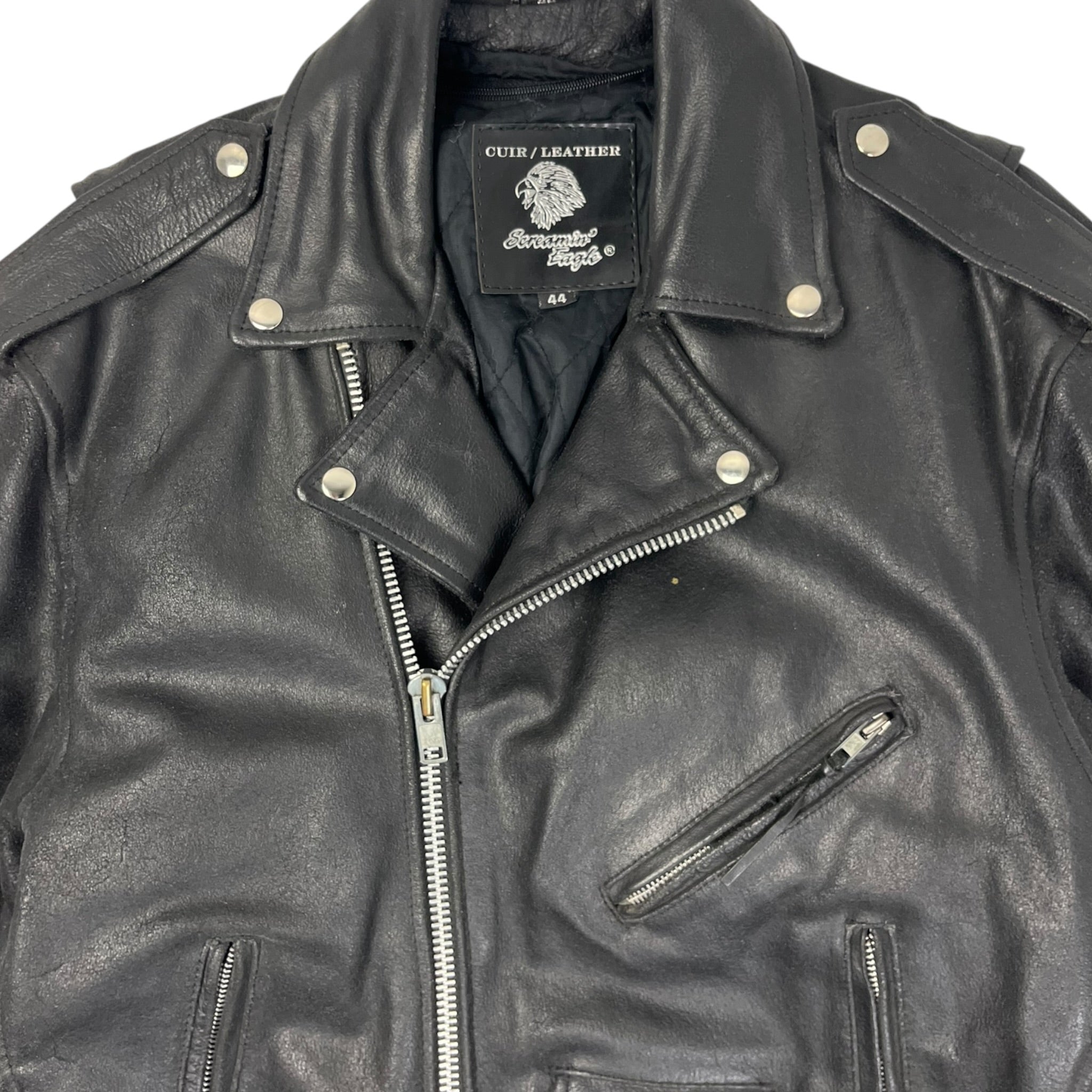 Vintage Screamin' Eagle Leather Biker Jacket