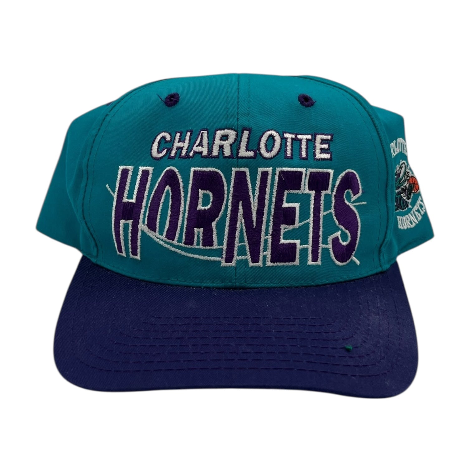 Vintage Charlottes Hornets Snapback Hat Teal/Purple