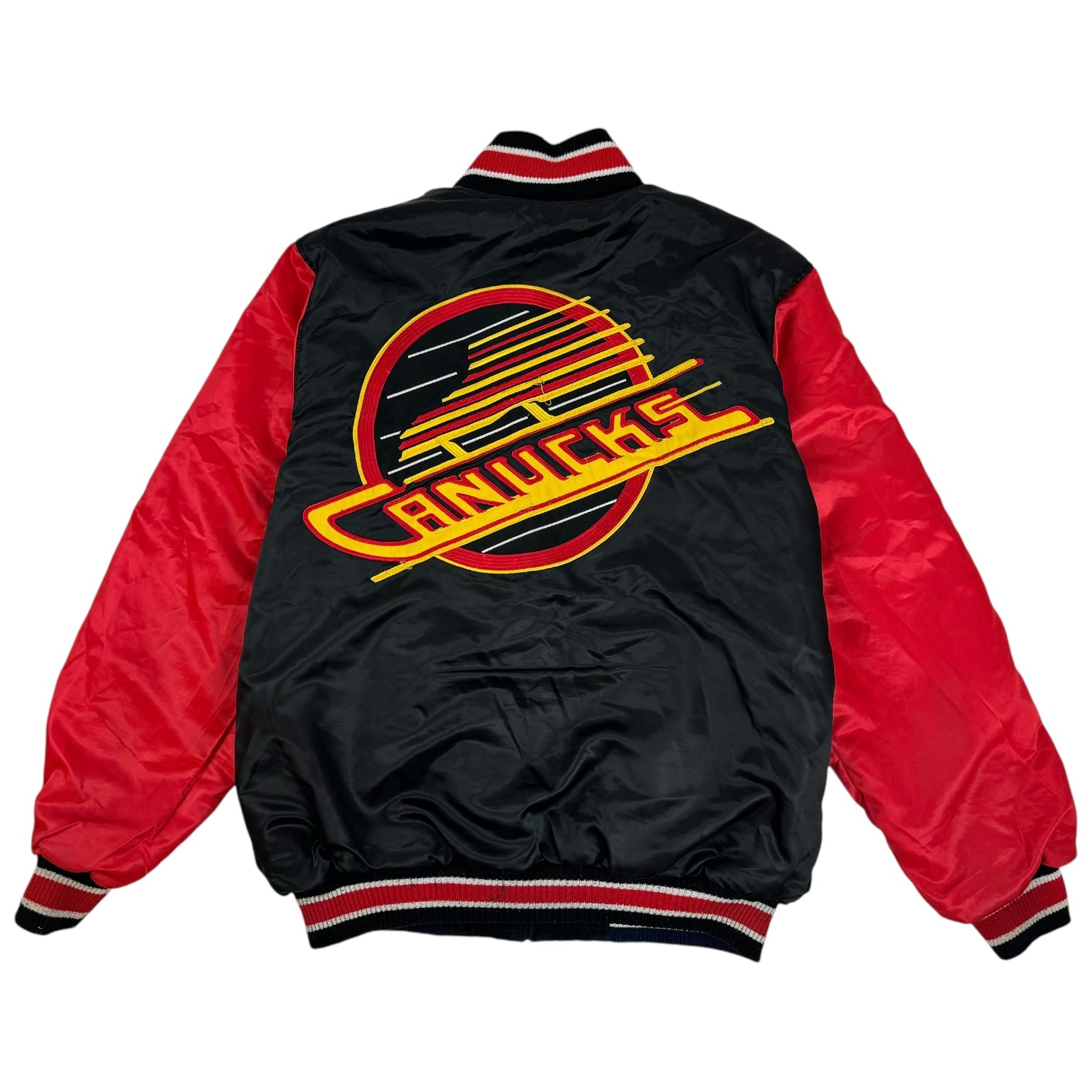 Vintage Reversible Vancouver Canucks Logo Varsity Jacket Black