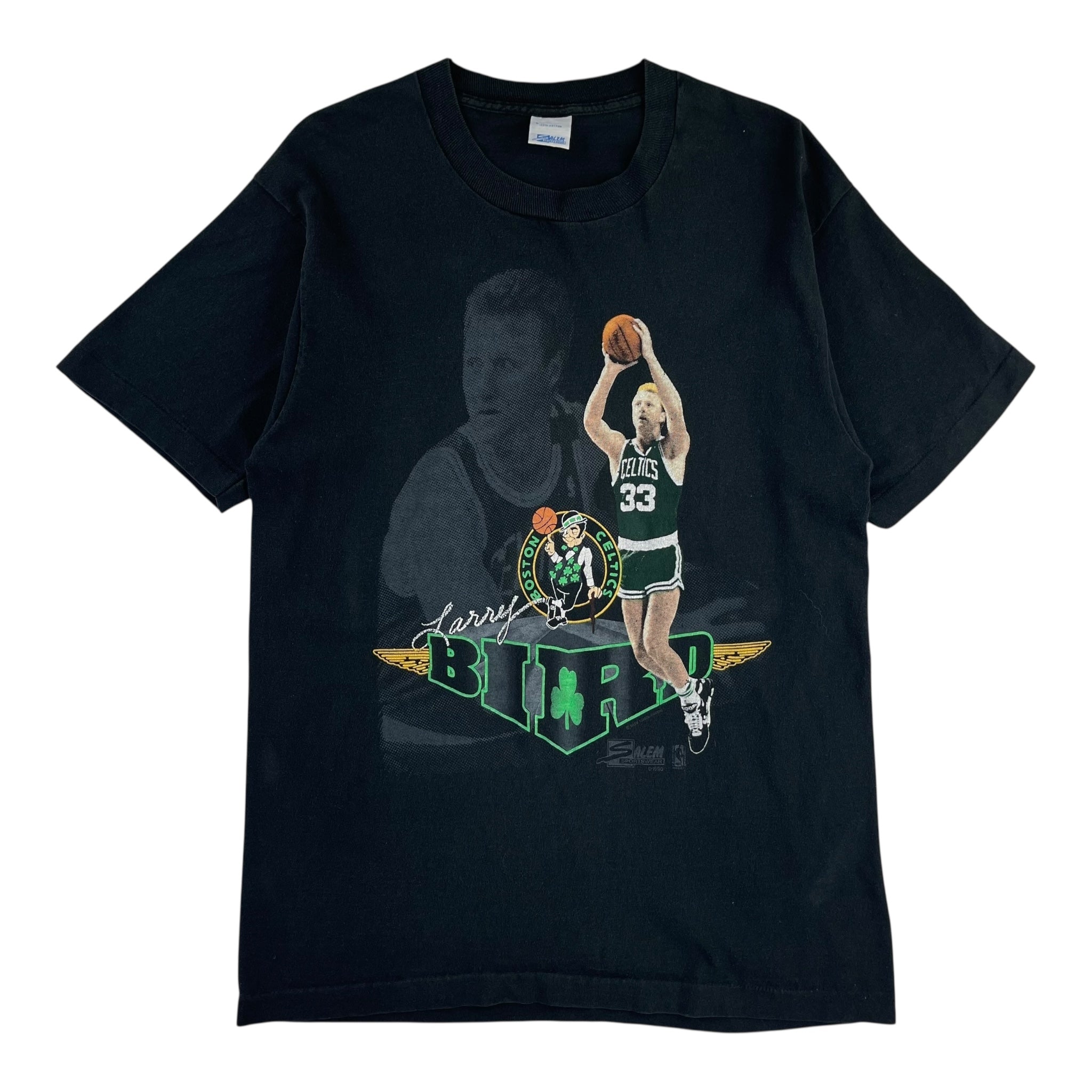 1990 Boston Celtics Larry Bird Dunk T-Shirt Black