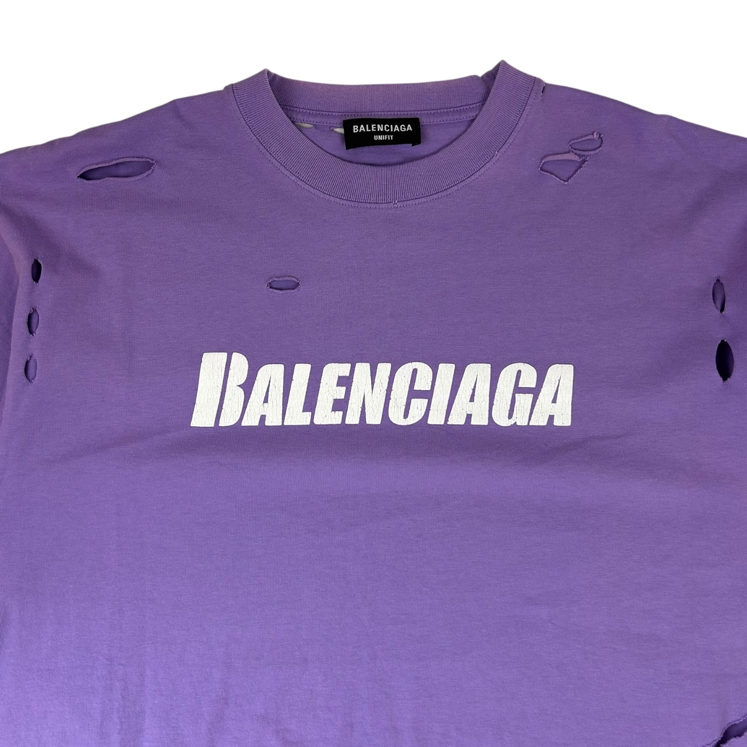 Balenciaga Destroyed T-Shirt Violet