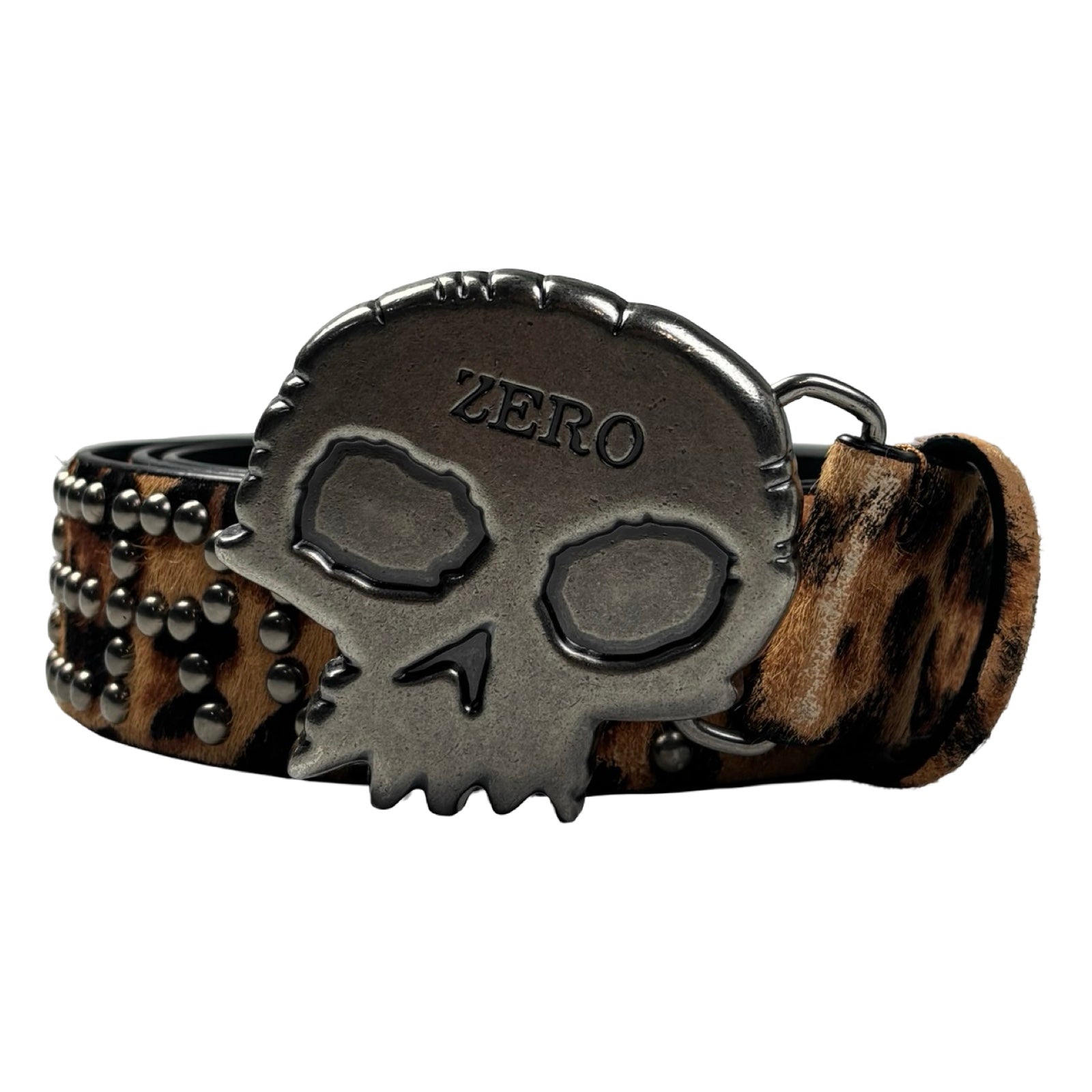 Pleasure Silverstone Skull Leopard Studded Belt