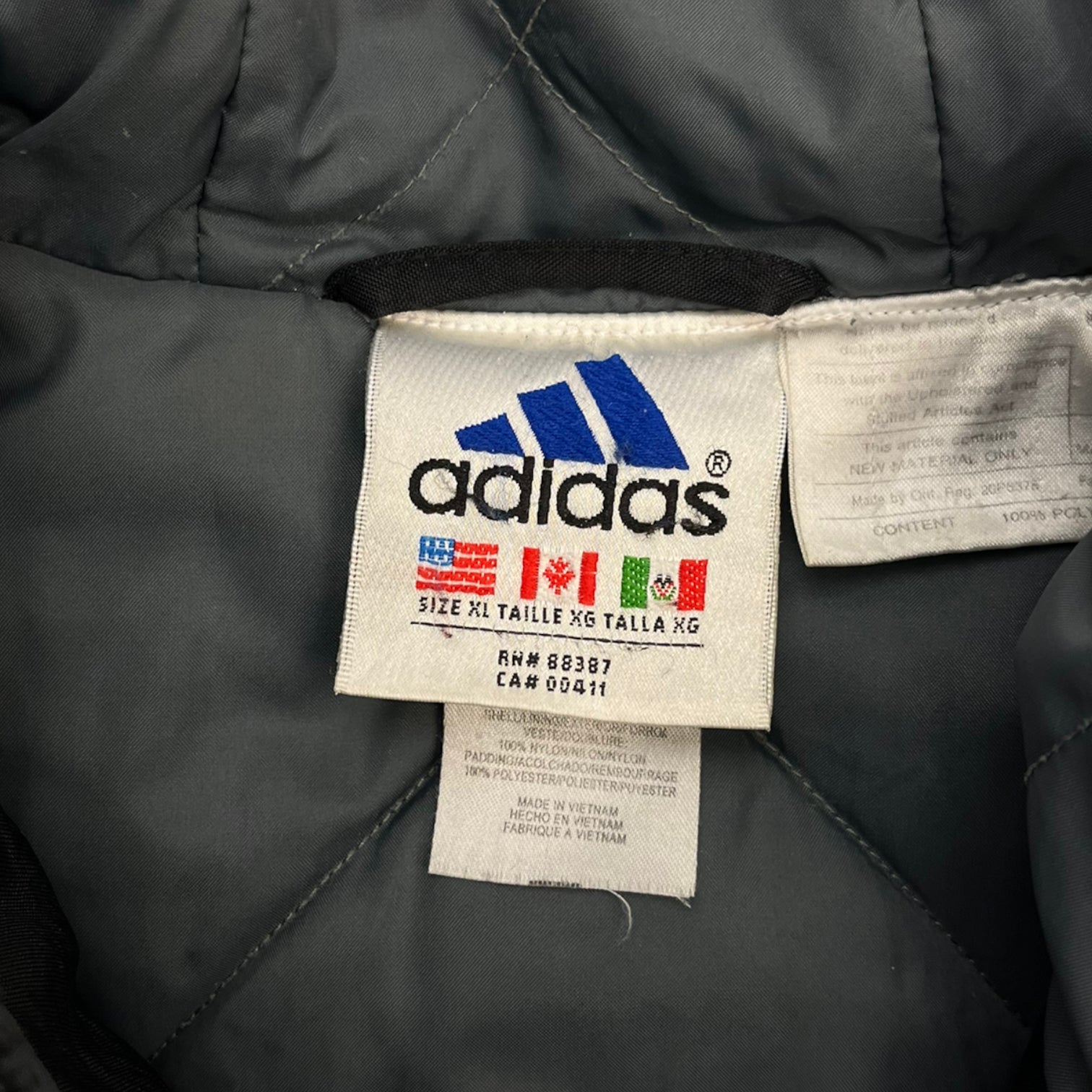 Vintage Adidas Parka Jacket Black