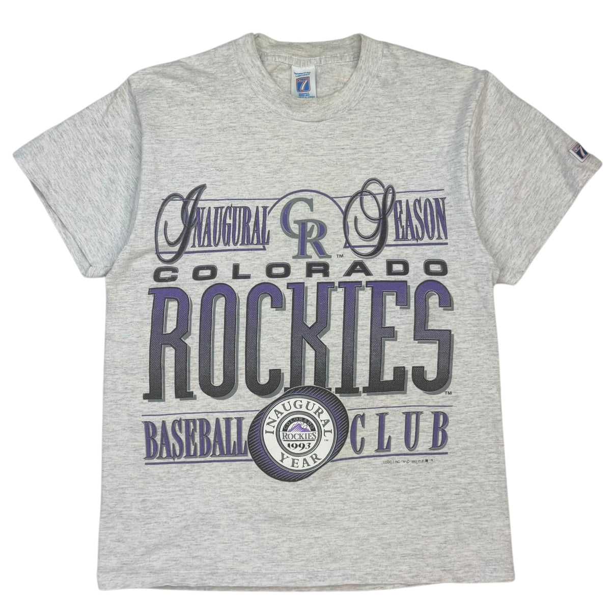 1993 MLB Colorado Rockies Inaugural Season Tee Grey